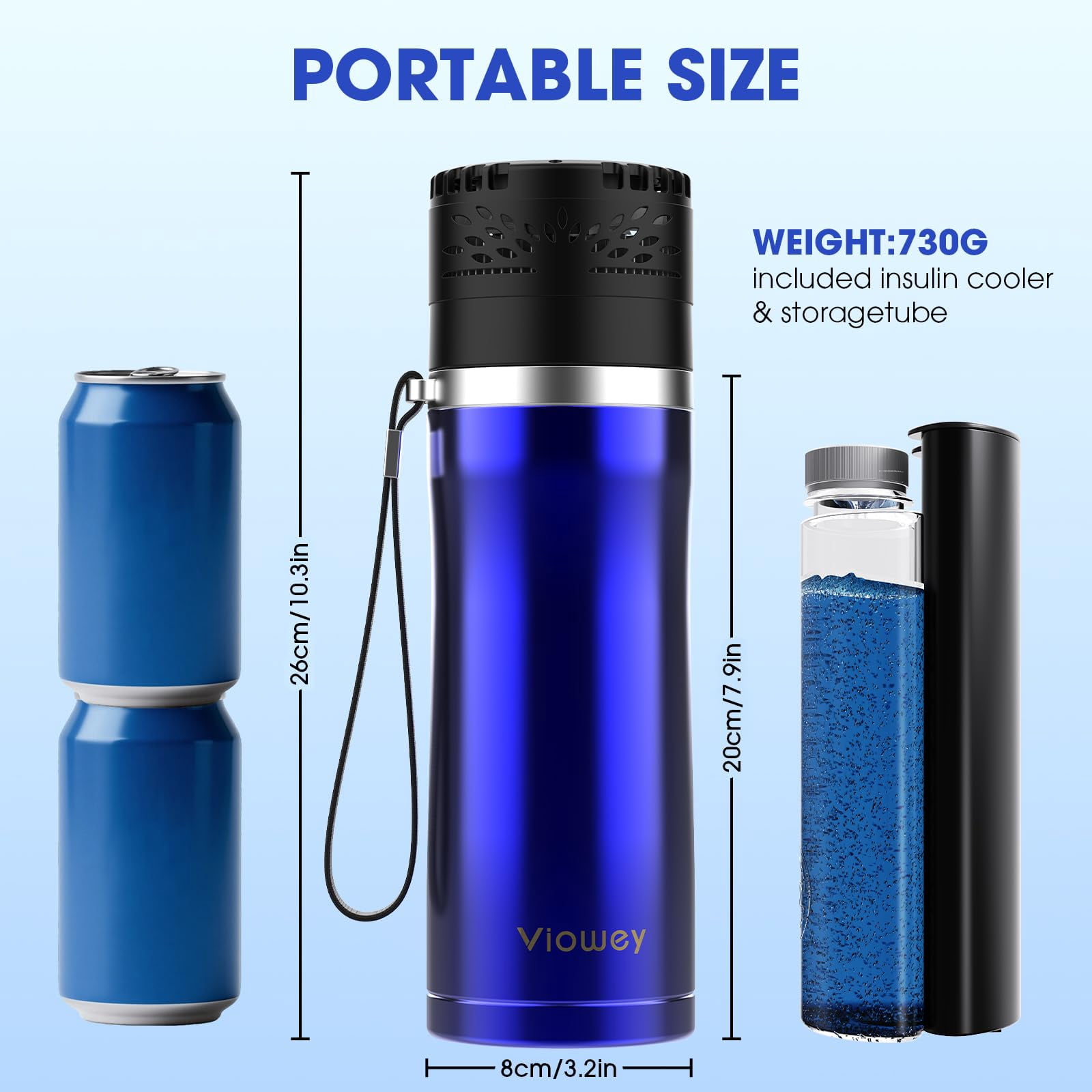 Insulin Pen Cooler Vial Travel Case TSA Approved Chargeable, Portable Electric Diabetes Medication Cooler for Travel 35-77°F Custom & Display Temperature Medical Cooler