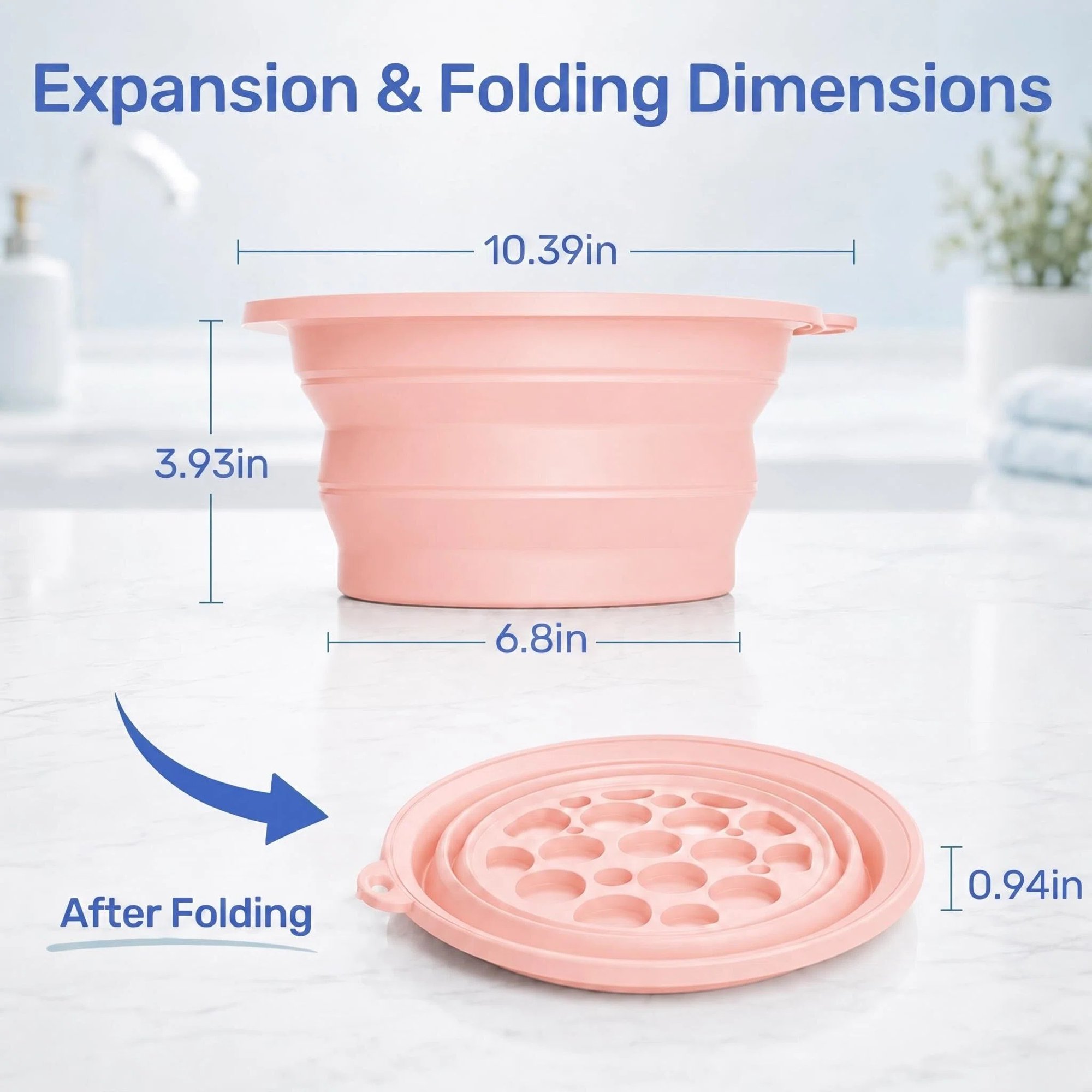 MQ 2Pack Silicone Face Bowl for Ice with Built-In Icetray, Collapsible Ice Bowl for Face Bath at Home