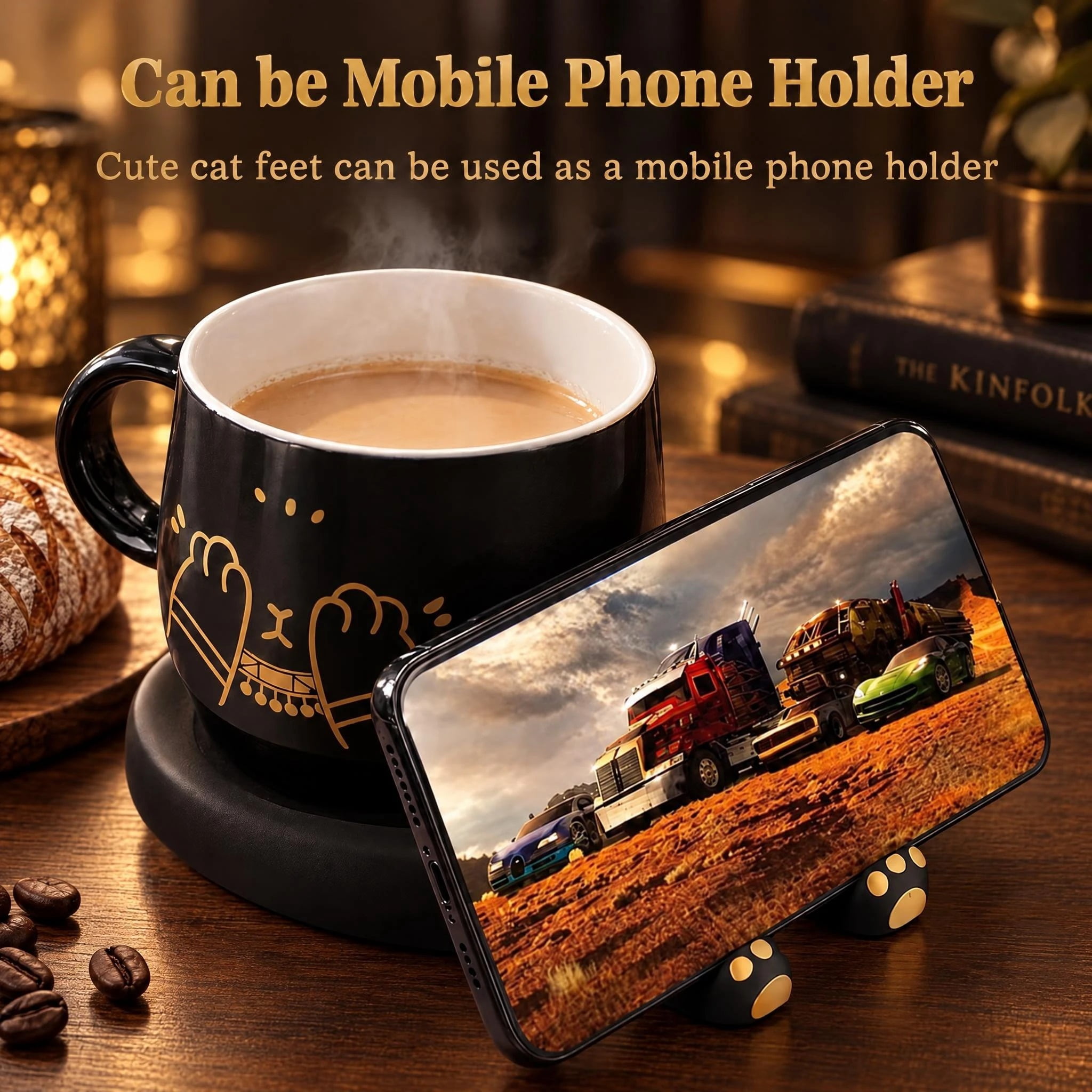 Mug Warmer, 3 Temp Settings Electric Plate with Auto Shut off, Coffee Cup Warmer for Coffee, Tea, Water, Milk and Cocoa