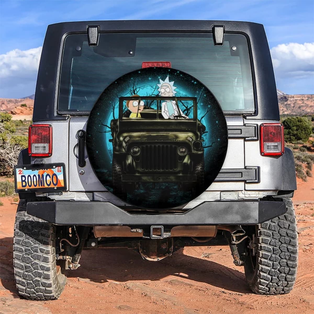 Rick and Morty Jeep Night Ride Galaxy Spare Tire Cover for Jeep, SUV & RV