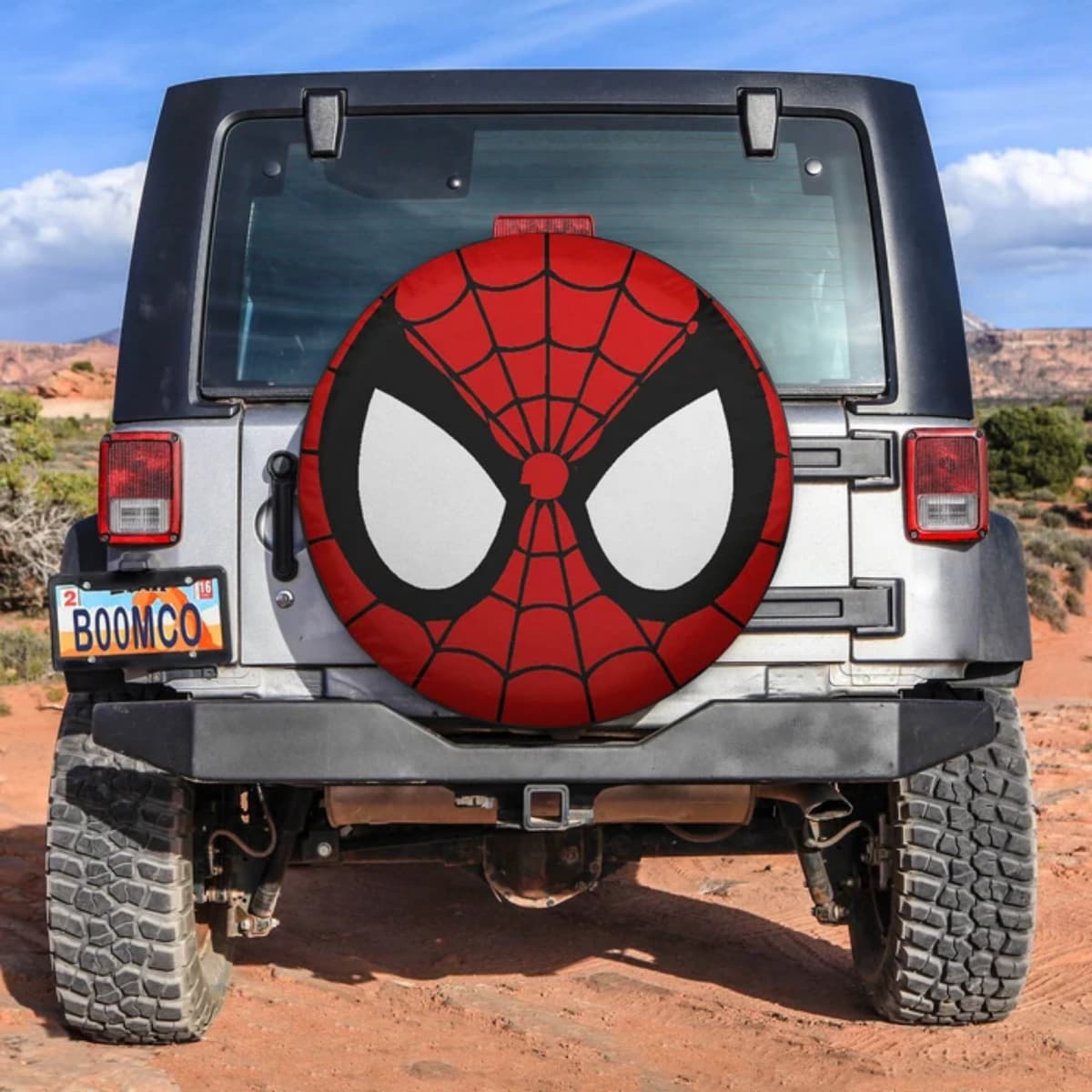 Marvel Spider-Man Classic Red Mask Spare Tire Cover for Jeep, SUV & RV