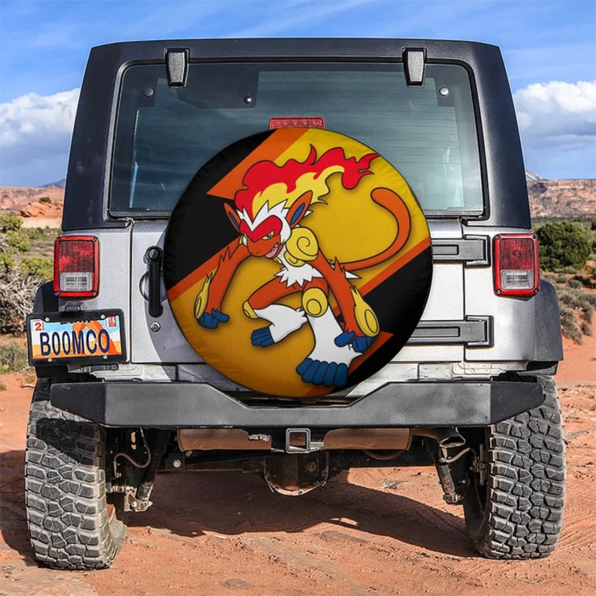PokémonInfernape Fire Type Anime Spare Tire Cover for Jeep, SUV & RV