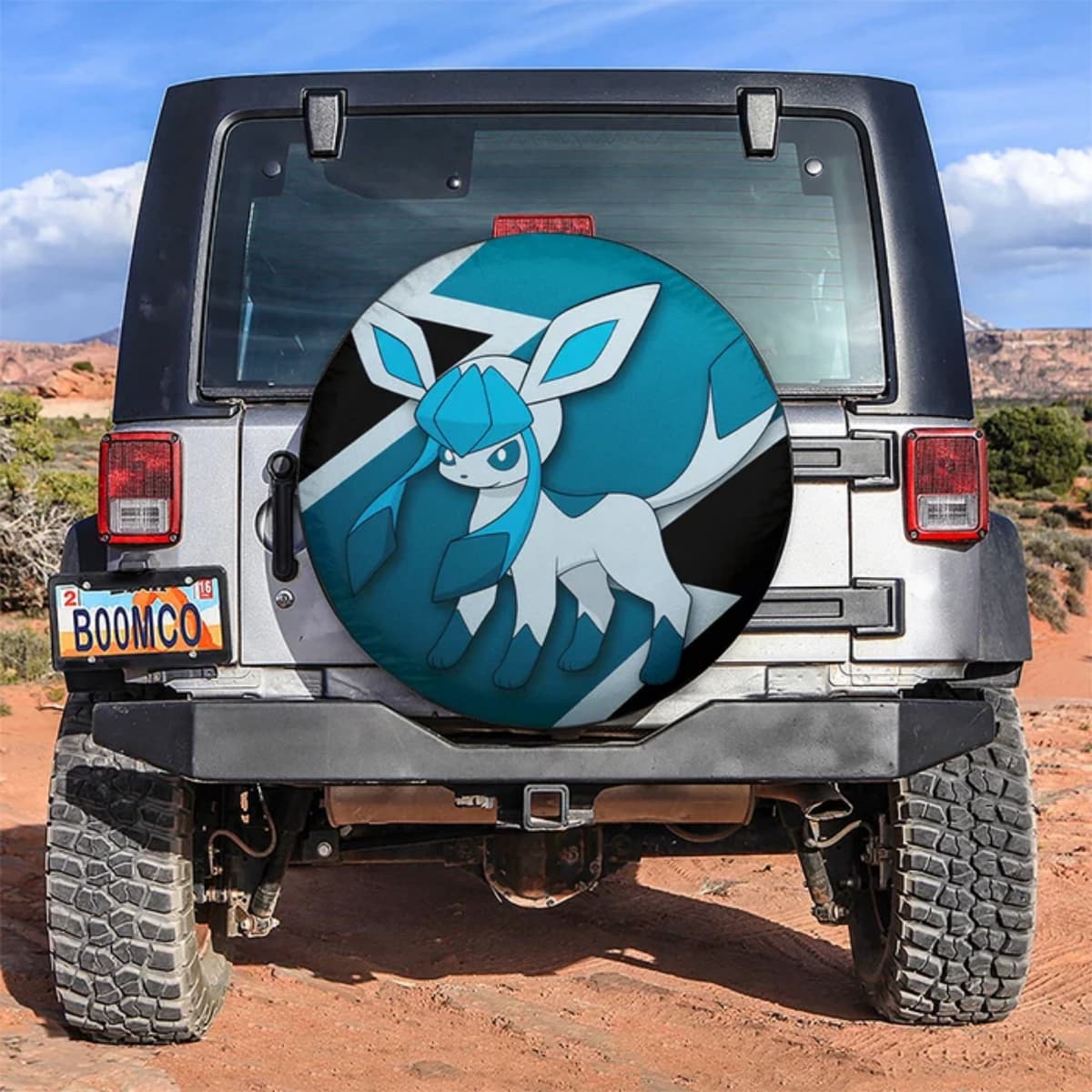 Pokemon Glaceon Ice Type Anime Spare Tire Cover for Jeep, SUV & RV