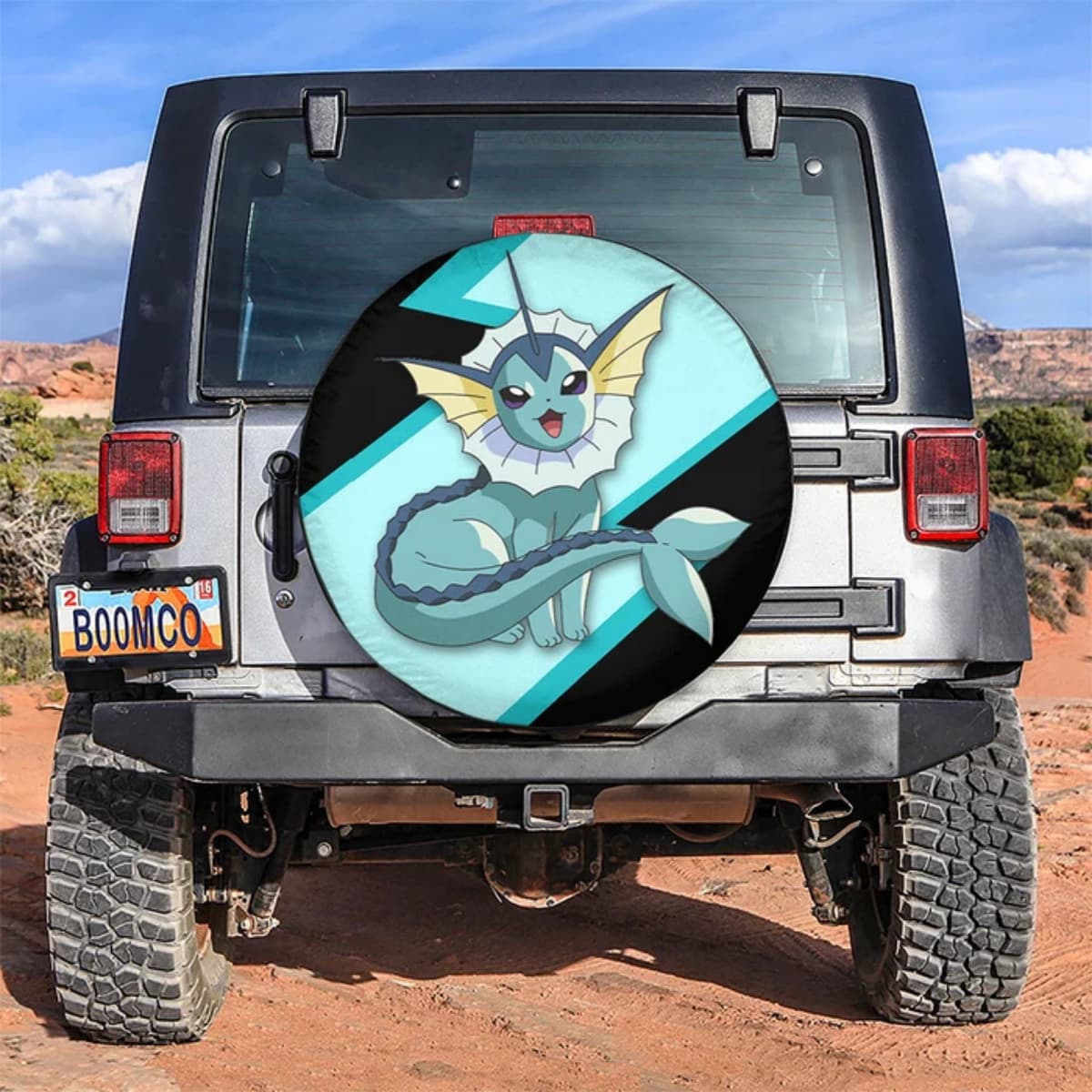 Pokemon Vaporeon Water Type Anime Spare Tire Cover for Jeep, SUV & RV