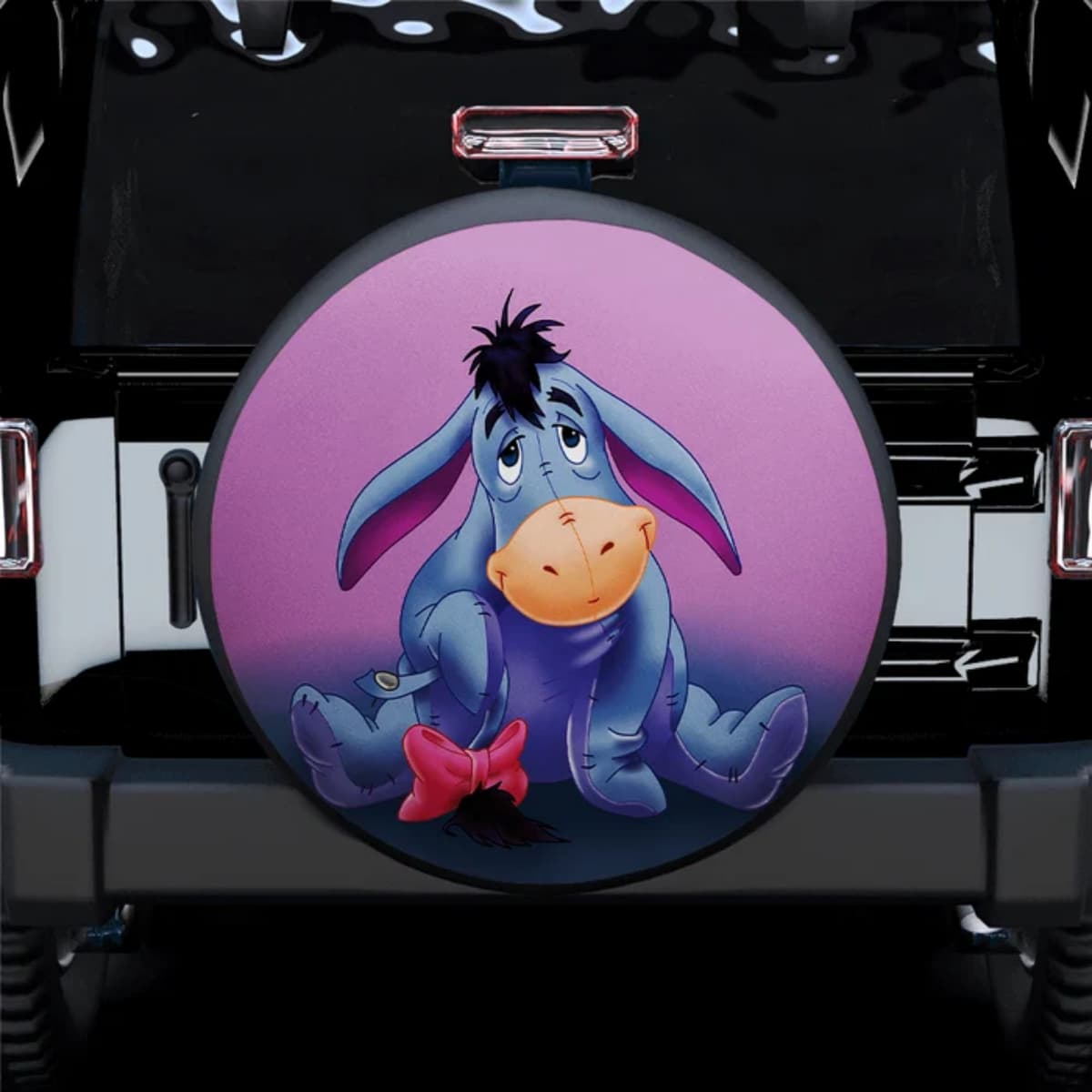 Disney Winnie the Pooh Eeyore Pink Bow Spare Tire Cover for Jeep, SUV & RV
