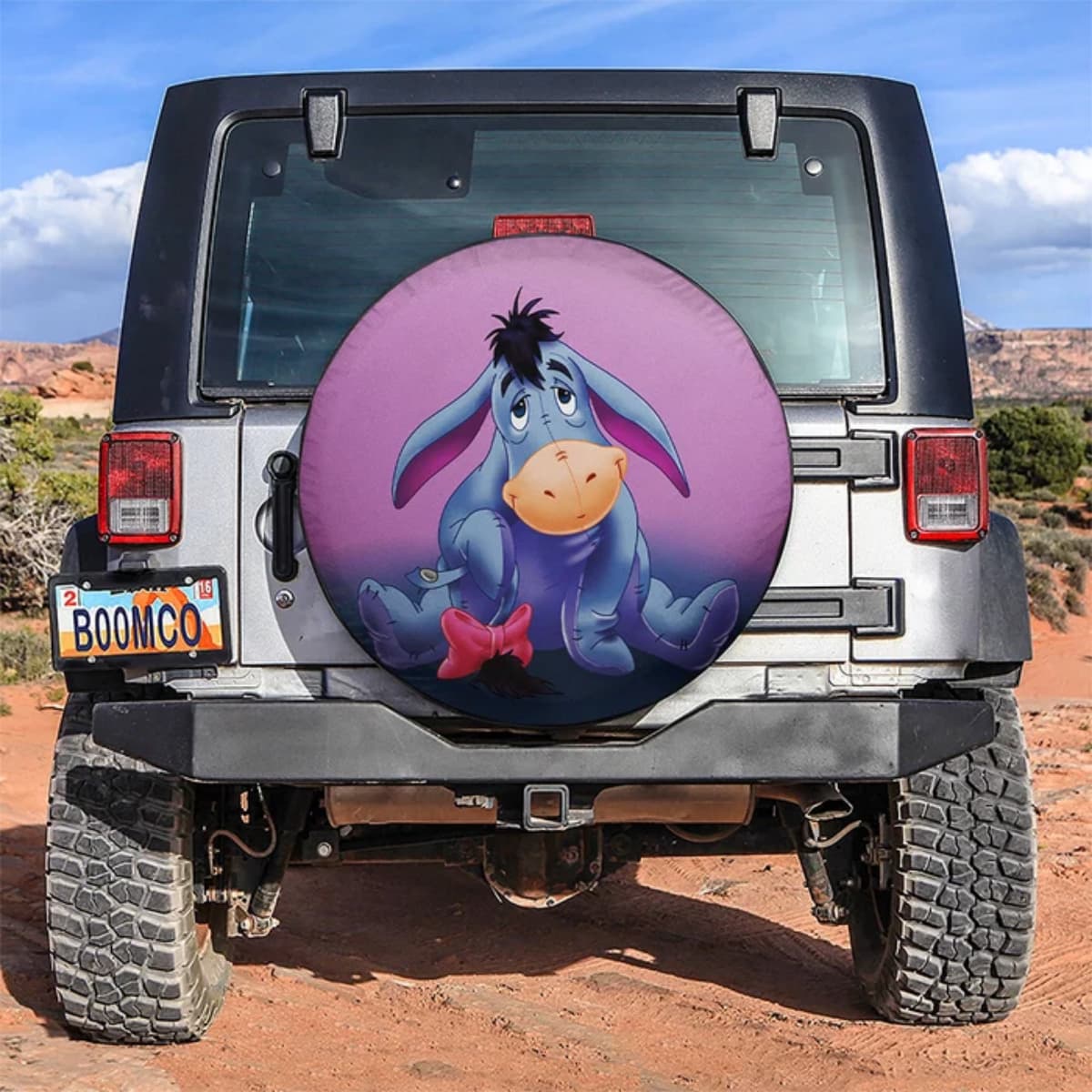 Disney Winnie the Pooh Eeyore Pink Bow Spare Tire Cover for Jeep, SUV & RV