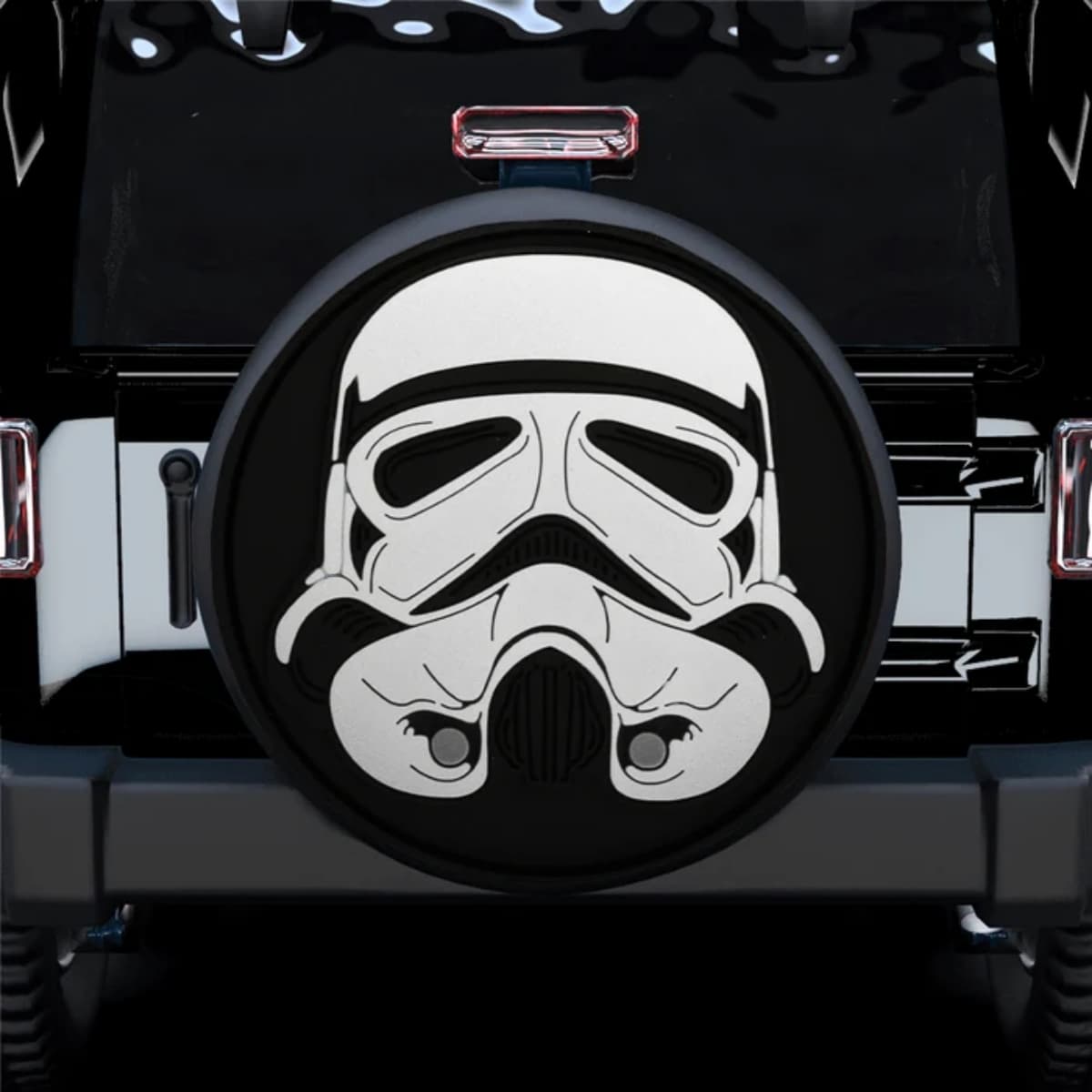 Star Wars Classic Stormtrooper Helmet Black & White Spare Tire Cover for Jeep, SUV & RV