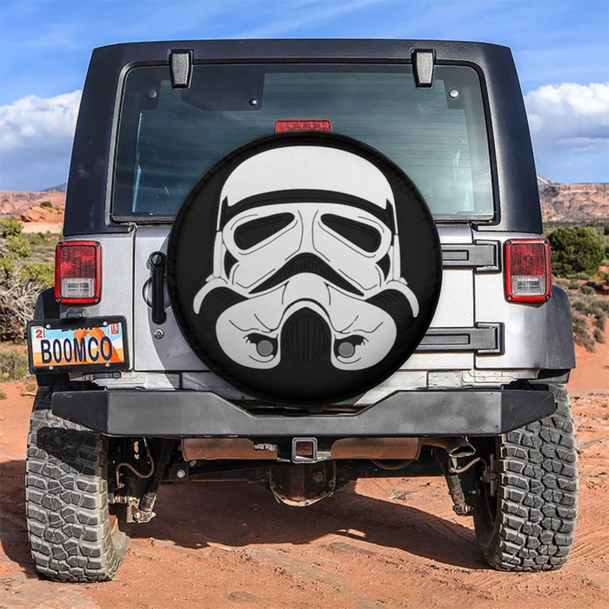 Star Wars Classic Stormtrooper Helmet Black & White Spare Tire Cover for Jeep, SUV & RV