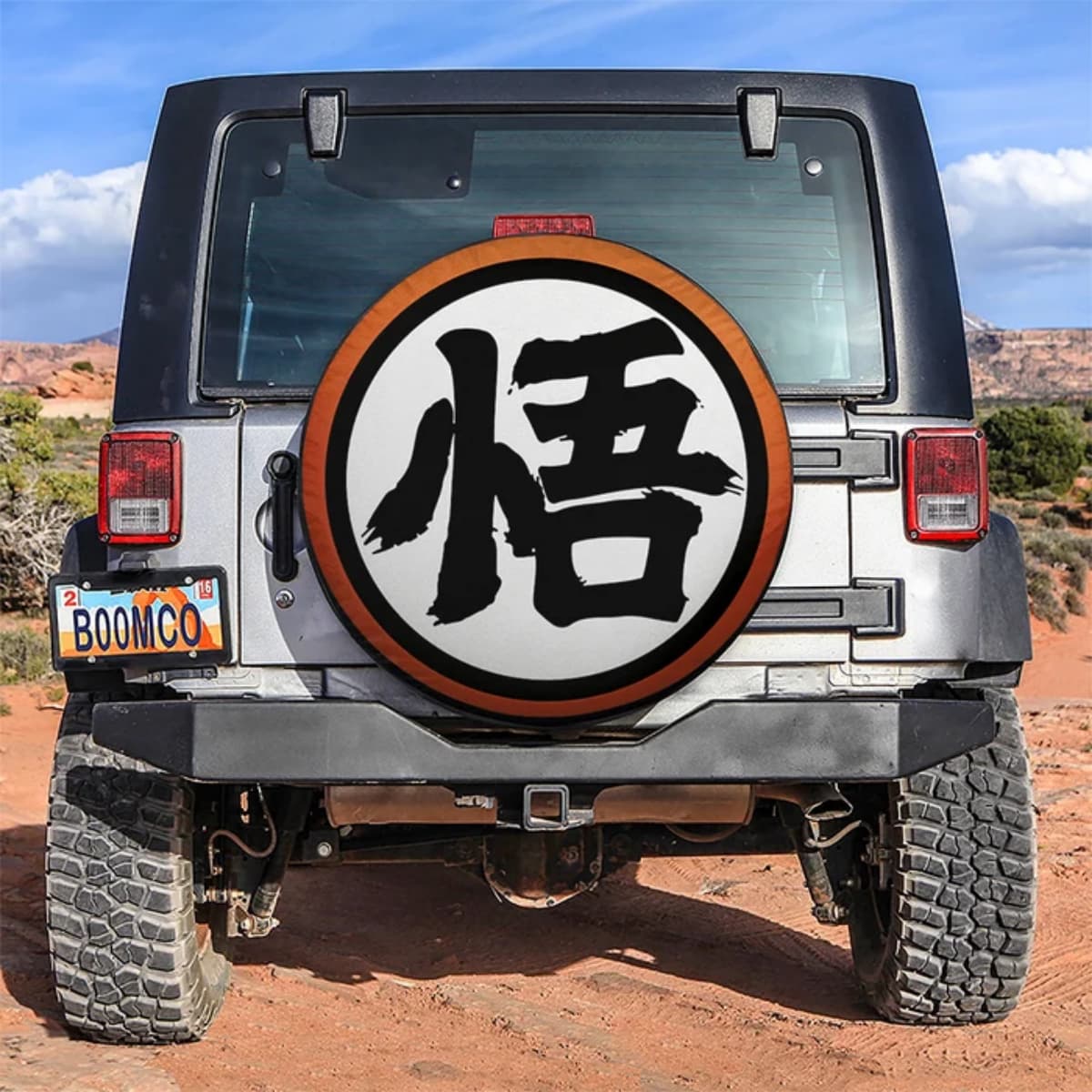 Dragon Ball Z Goku “Go” Kanji Black & Orange Spare Tire Cover for Jeep, SUV & RV
