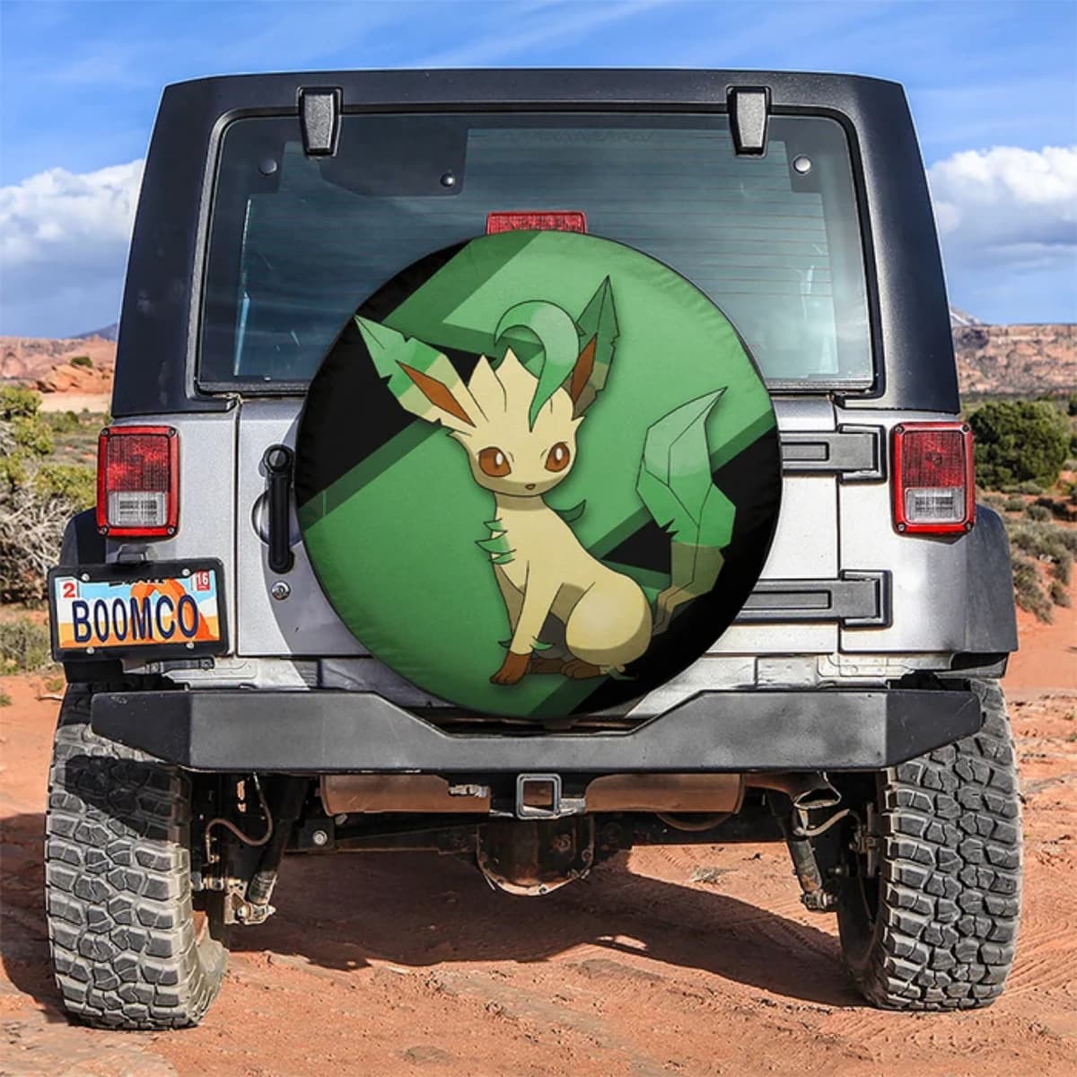 Pokemon Leafeon Grass Type Anime Spare Tire Cover for Jeep, SUV & RV