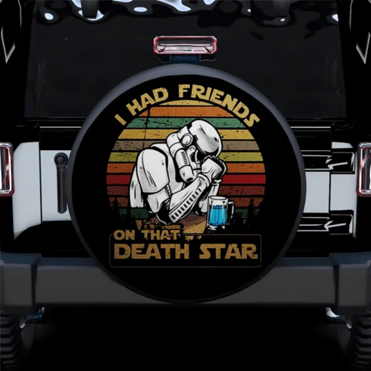 Star Wars Stormtrooper “I Had Friends on That Death Star” Vintage Spare Tire Cover for Jeep, SUV & RV