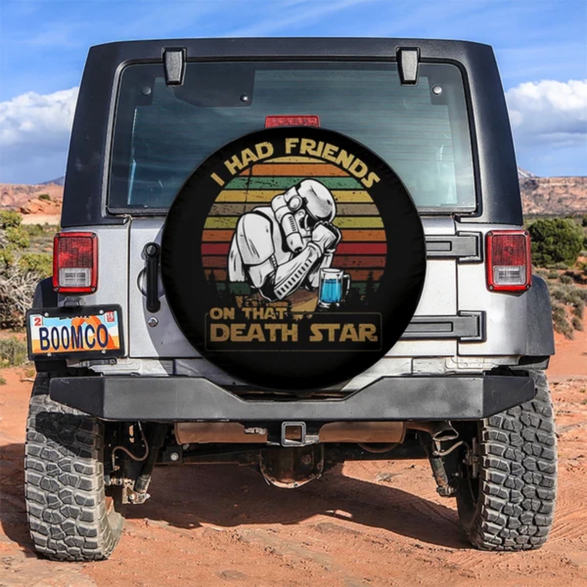 Star Wars Stormtrooper “I Had Friends on That Death Star” Vintage Spare Tire Cover for Jeep, SUV & RV