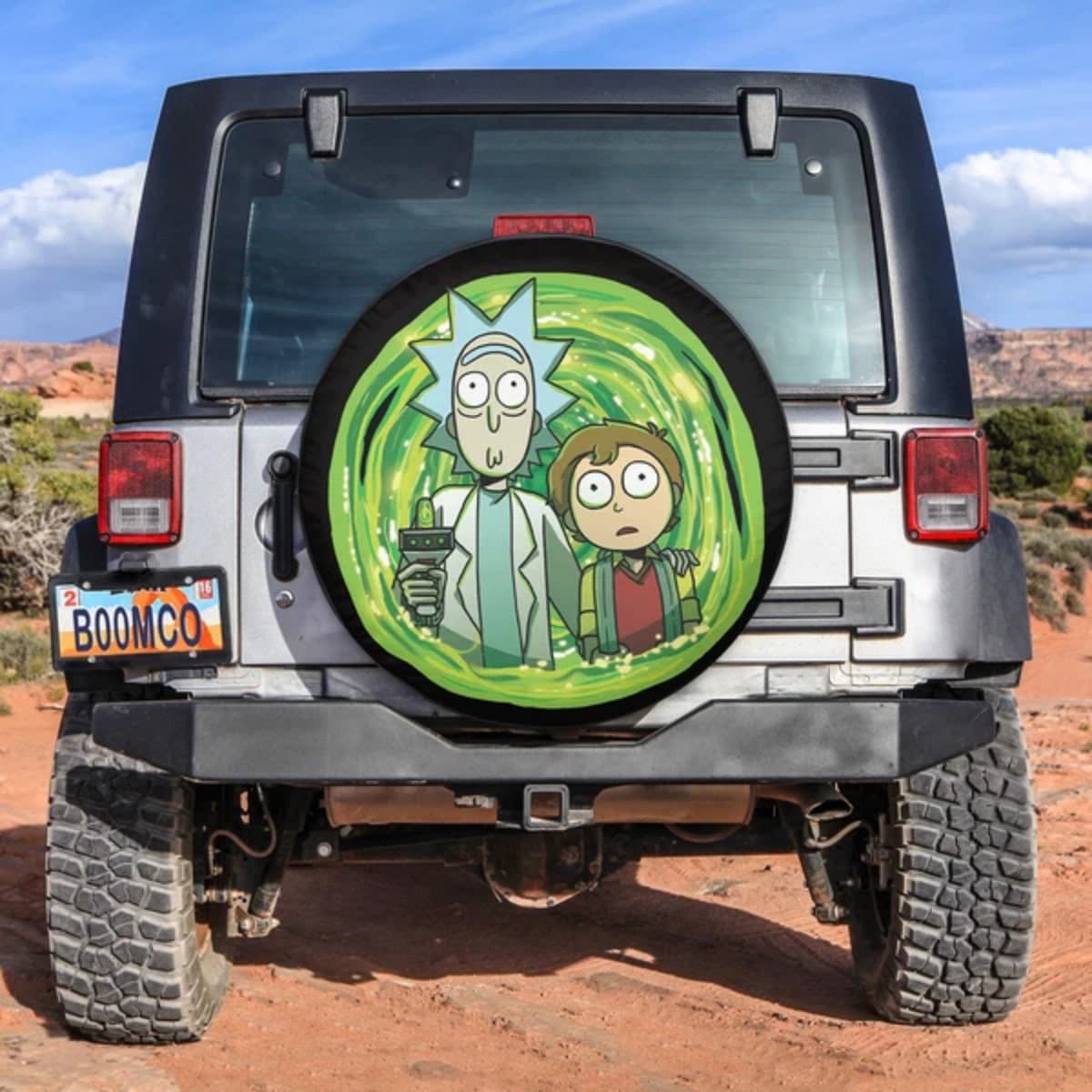 Rick and Morty Portal Travel Green Galaxy Spare Tire Cover for Jeep, SUV & RV