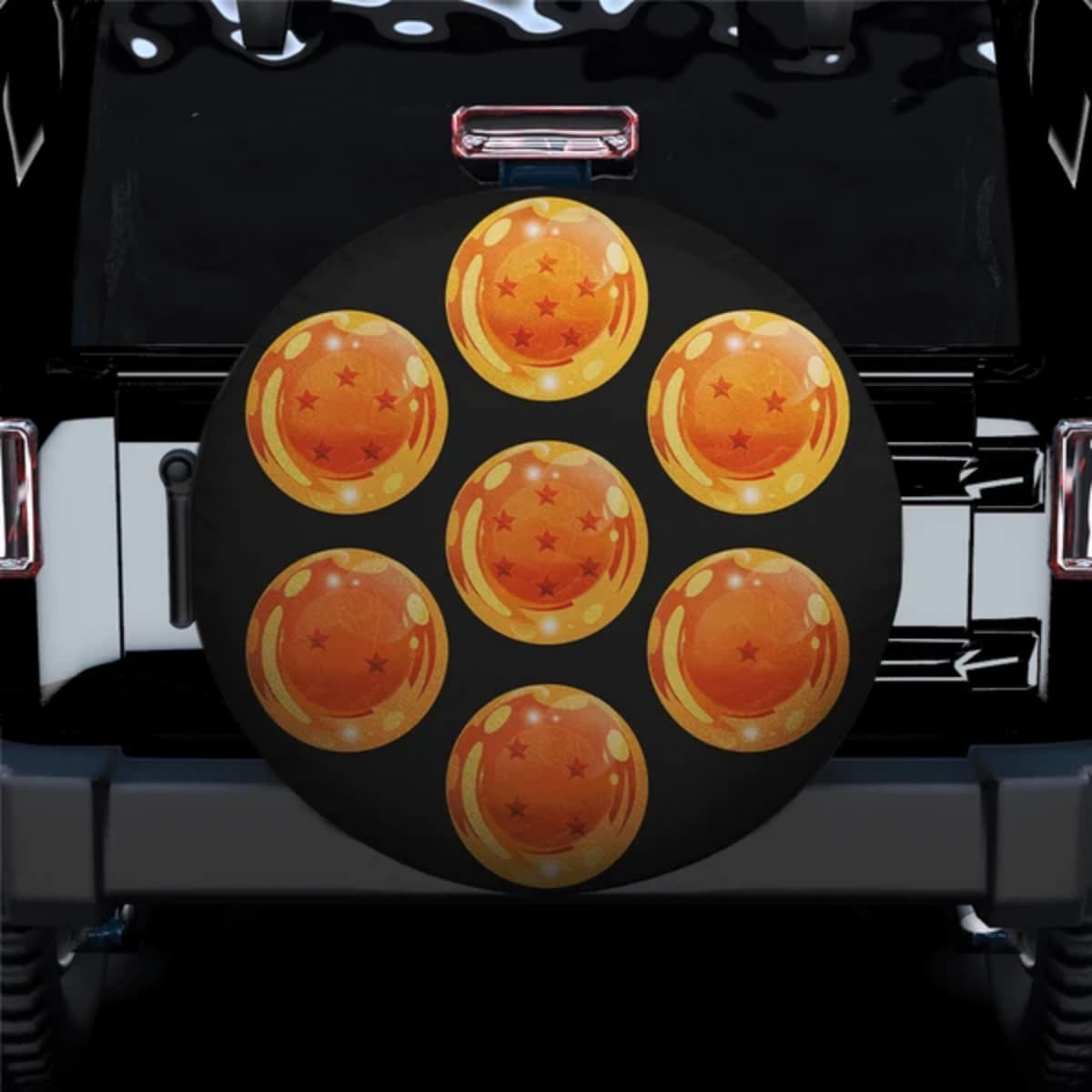 Dragon Ball Z Seven-Star Dragon Balls Orange Anime Spare Tire Cover for Jeep, SUV & RV