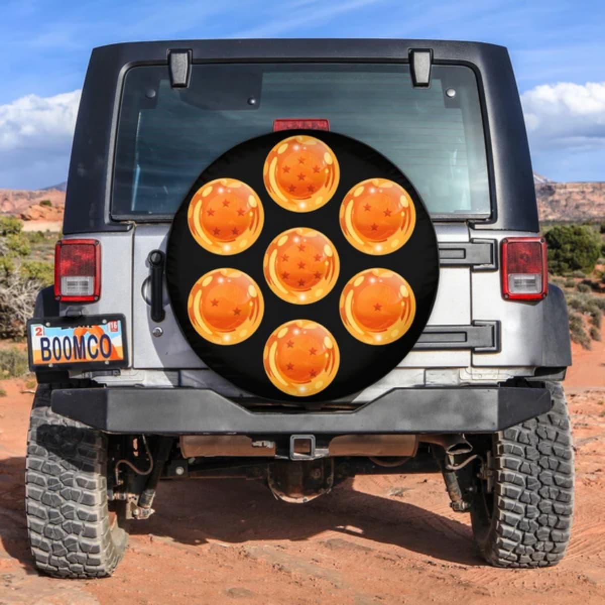 Dragon Ball Z Seven-Star Dragon Balls Orange Anime Spare Tire Cover for Jeep, SUV & RV