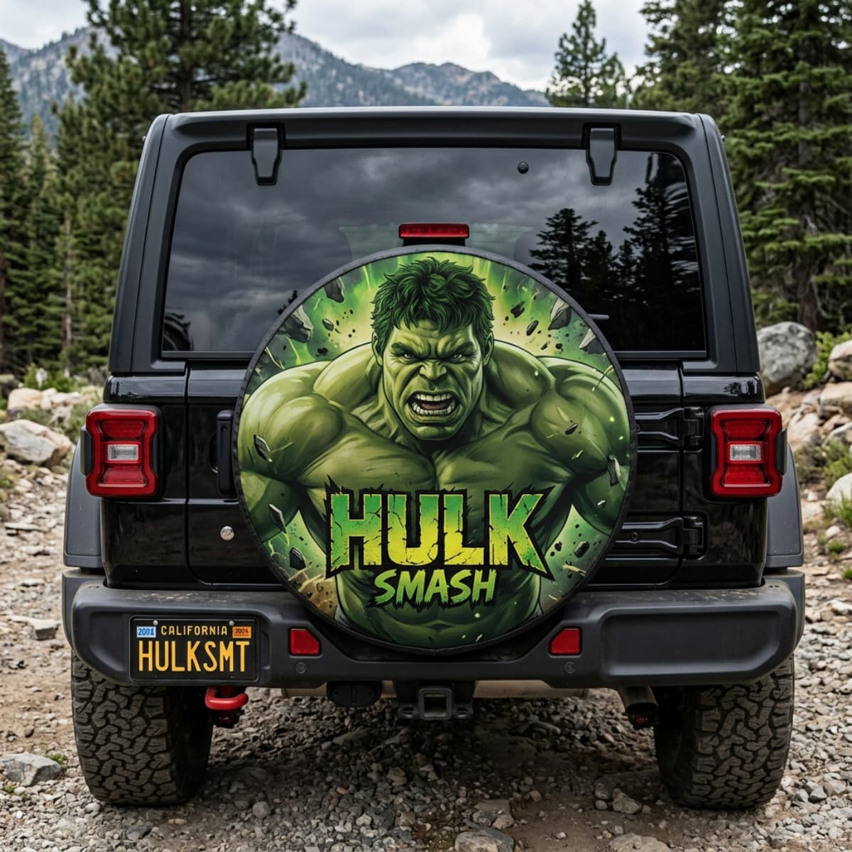 Marvel Hulk Smash Comic Art Spare Tire Cover for Jeep, SUV & RV