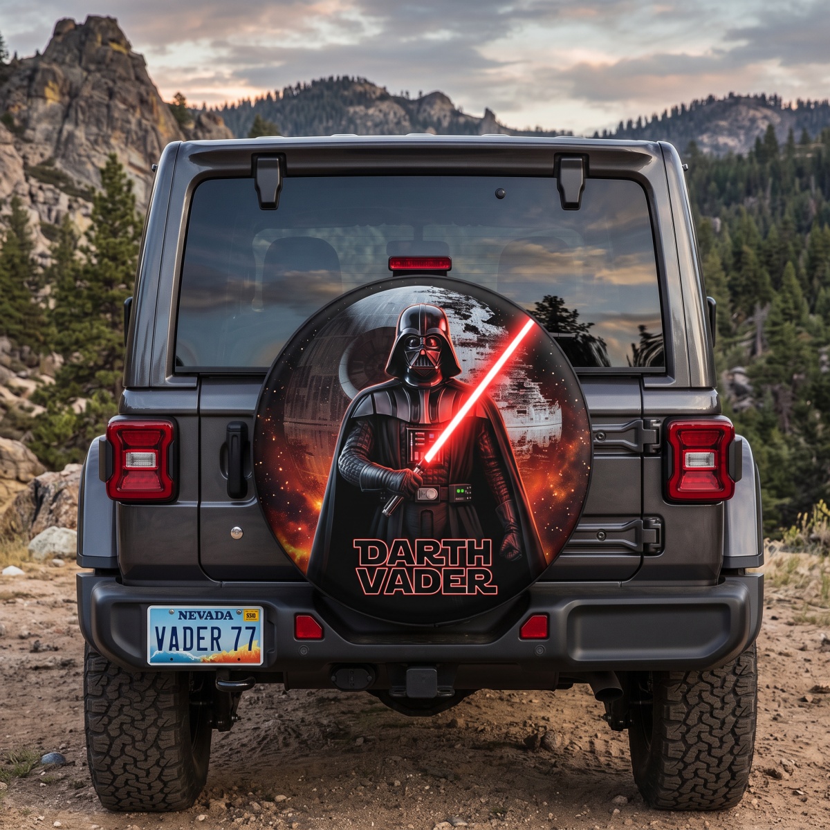 Darth Vader Death Star Lightsaber Spare Tire Cover for Jeep, SUV & RV