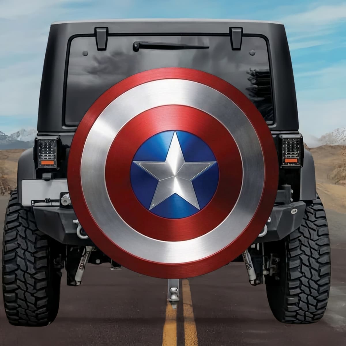 Marvel Captain America Shield 3D Spare Tire Cover for Jeep, SUV & RV