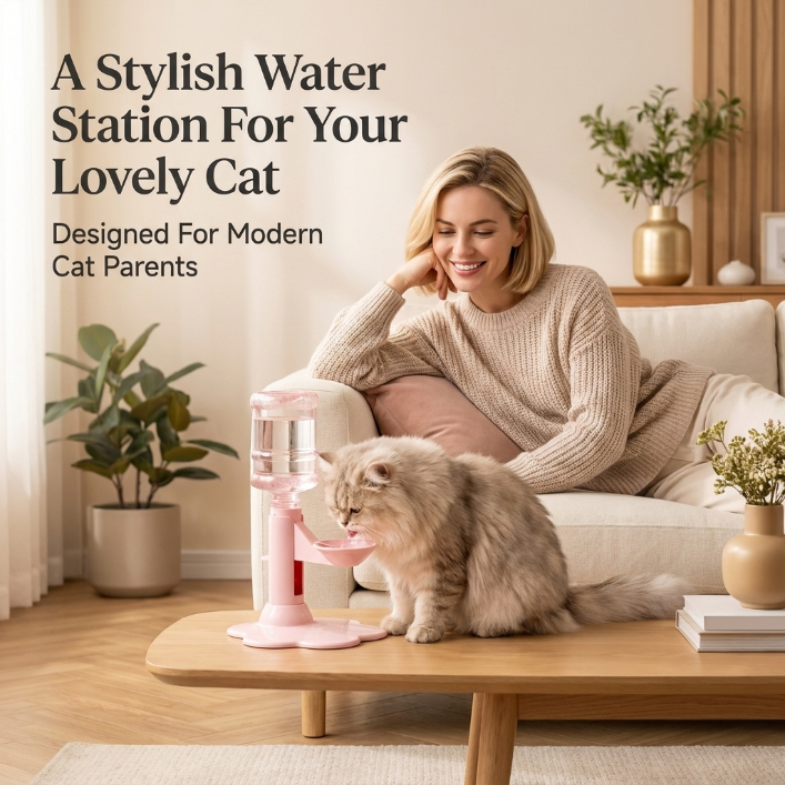 A Stylish Water Station For Your Lovely Cat