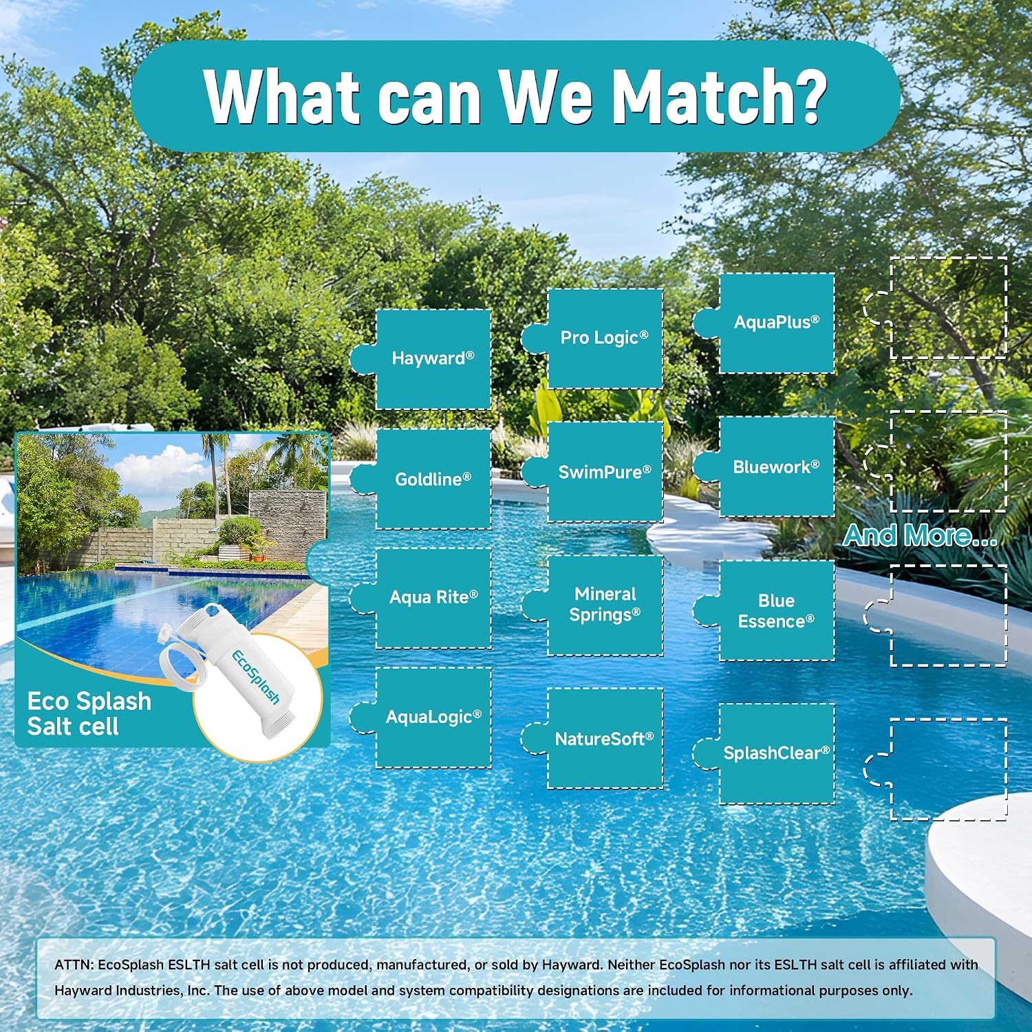 Salt Cell, Fits for Hayward T-15 Salt Chlorine Generator | Pool Salt Cell Replacement for Swimming Pool up to 40,000 Gallons, Titanium Plate of Longer Service Life