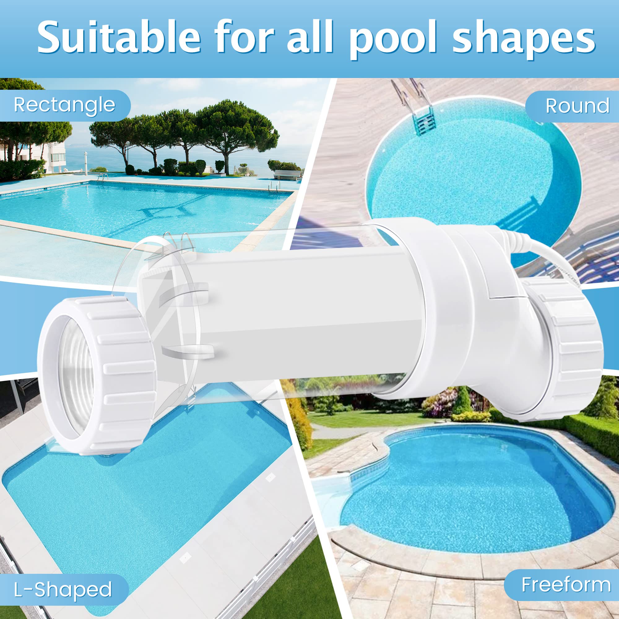 Chlorworks Saltwater Pool System - up to 40,000 Gallons, Salt Generator for Inground Pools, 1 Year Warranty
