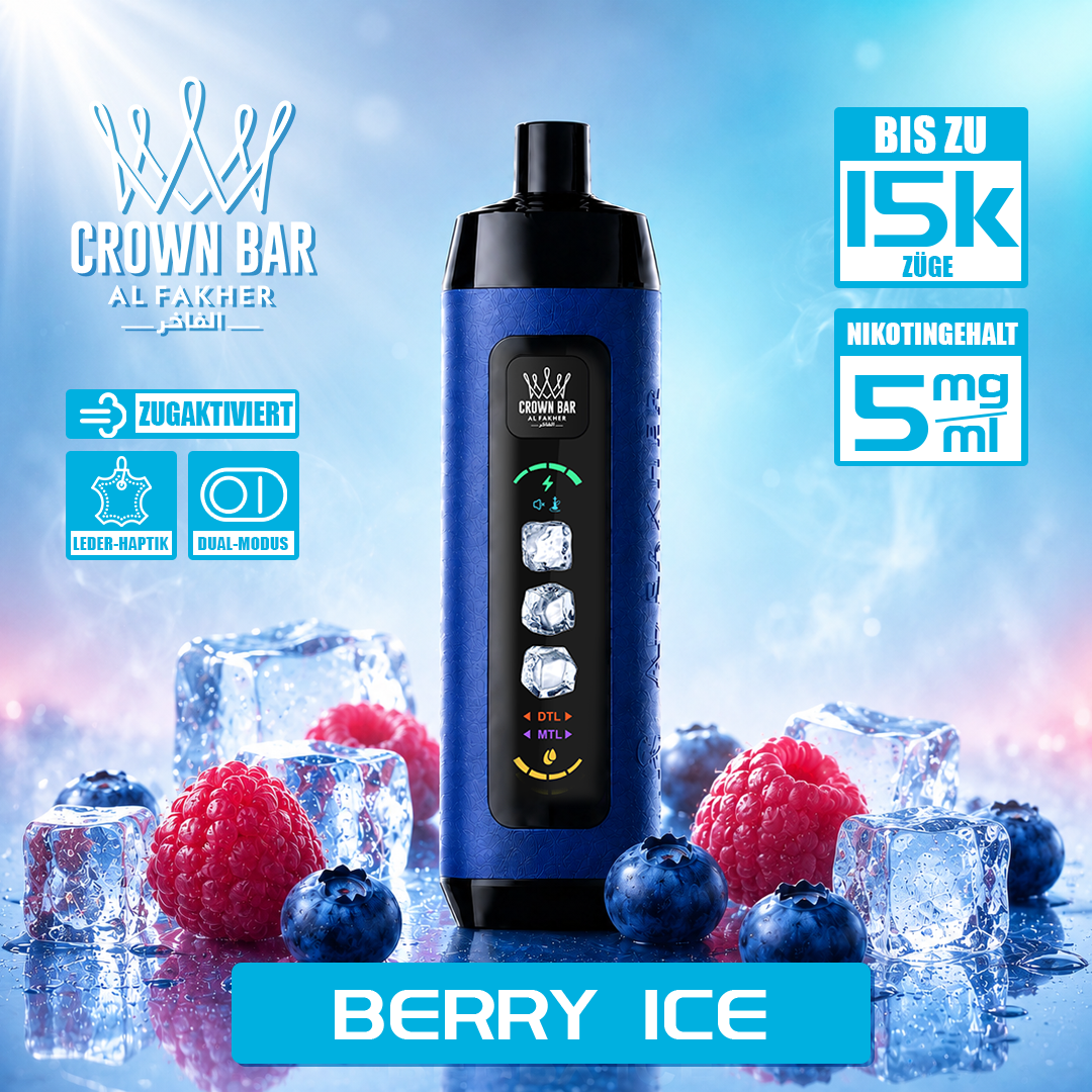 Al Fakher Crown Bar 15K mit einstellbarer Kühle Einweg-E-Zigarette 