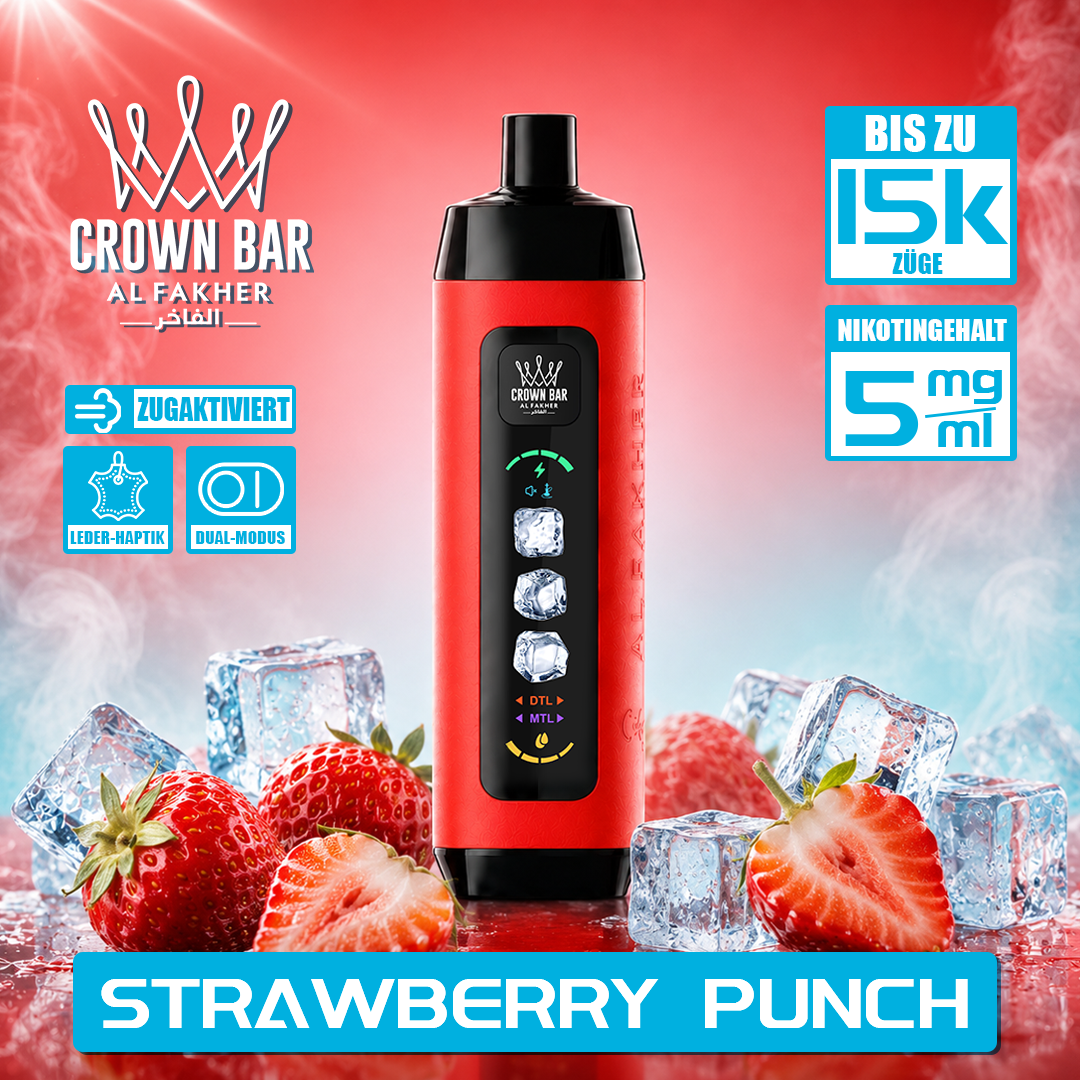 Al Fakher Crown Bar 15K mit einstellbarer Kühle Einweg-E-Zigarette 