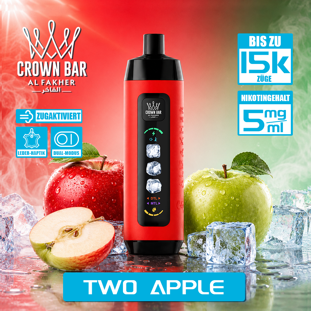 Al Fakher Crown Bar 15K mit einstellbarer Kühle Einweg-E-Zigarette 
