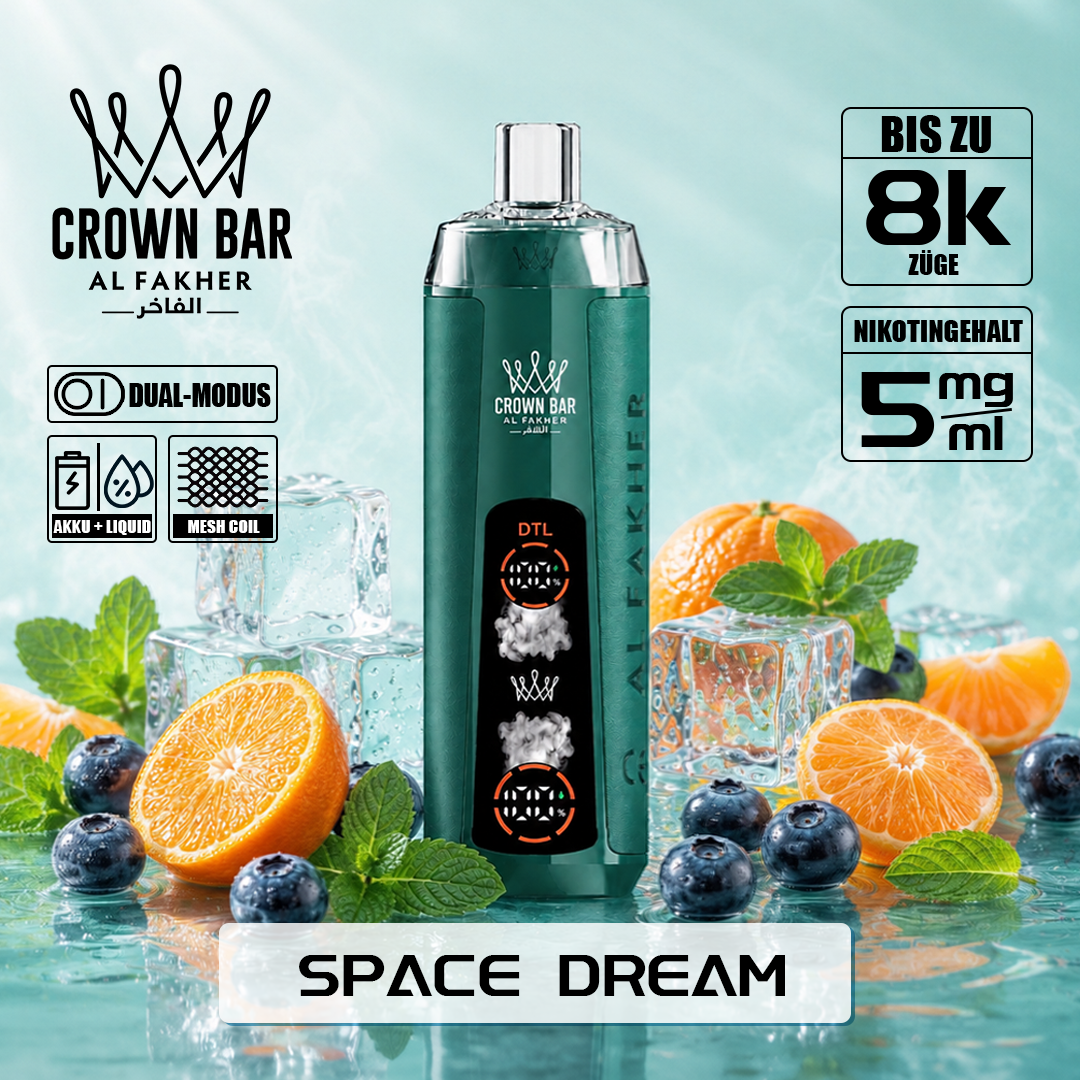 Al Fakher 8K CRYSTAL DUAL Einweg-E-Zigarette