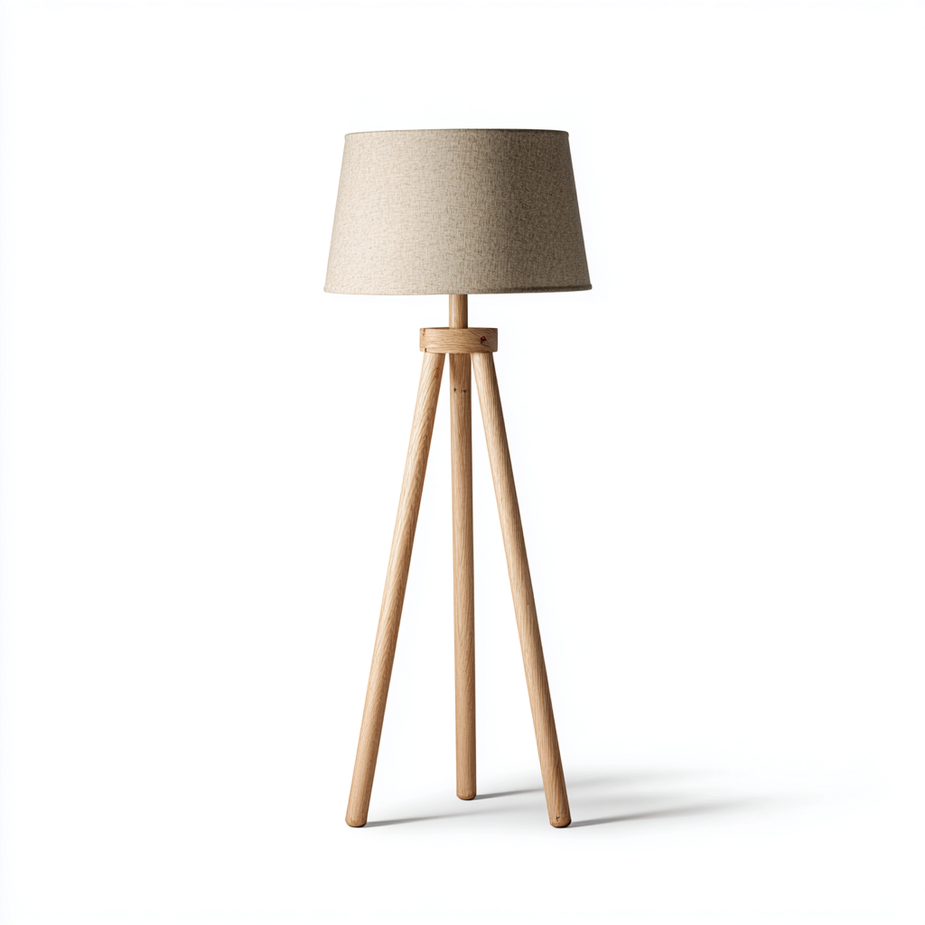 Lampada da terra in legno e tessuto 40x40x145 cm - beige - legno naturale - design moderno per soggiorno e camera-Lomongahome