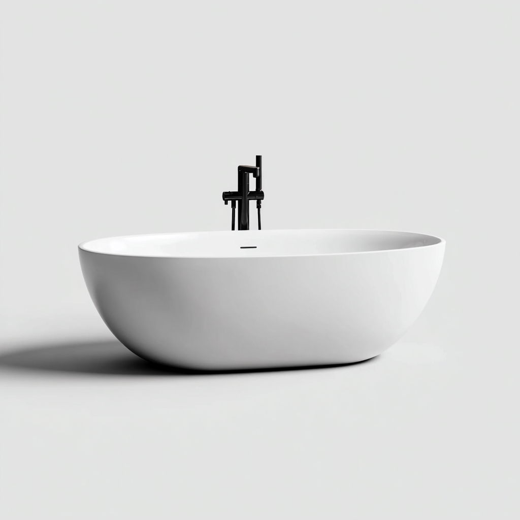 Vasca da bagno freestanding acrilico 168x78x58 cm - bianco - design moderno per bagno-Lomongahome