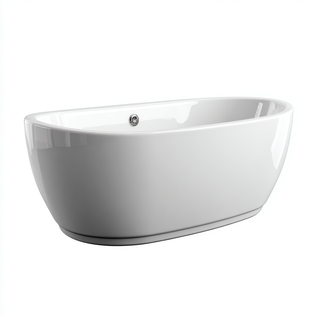 Vasca da bagno freestanding acrilico 170x80x60 cm - bianco - design moderno per bagno-Lomongahome