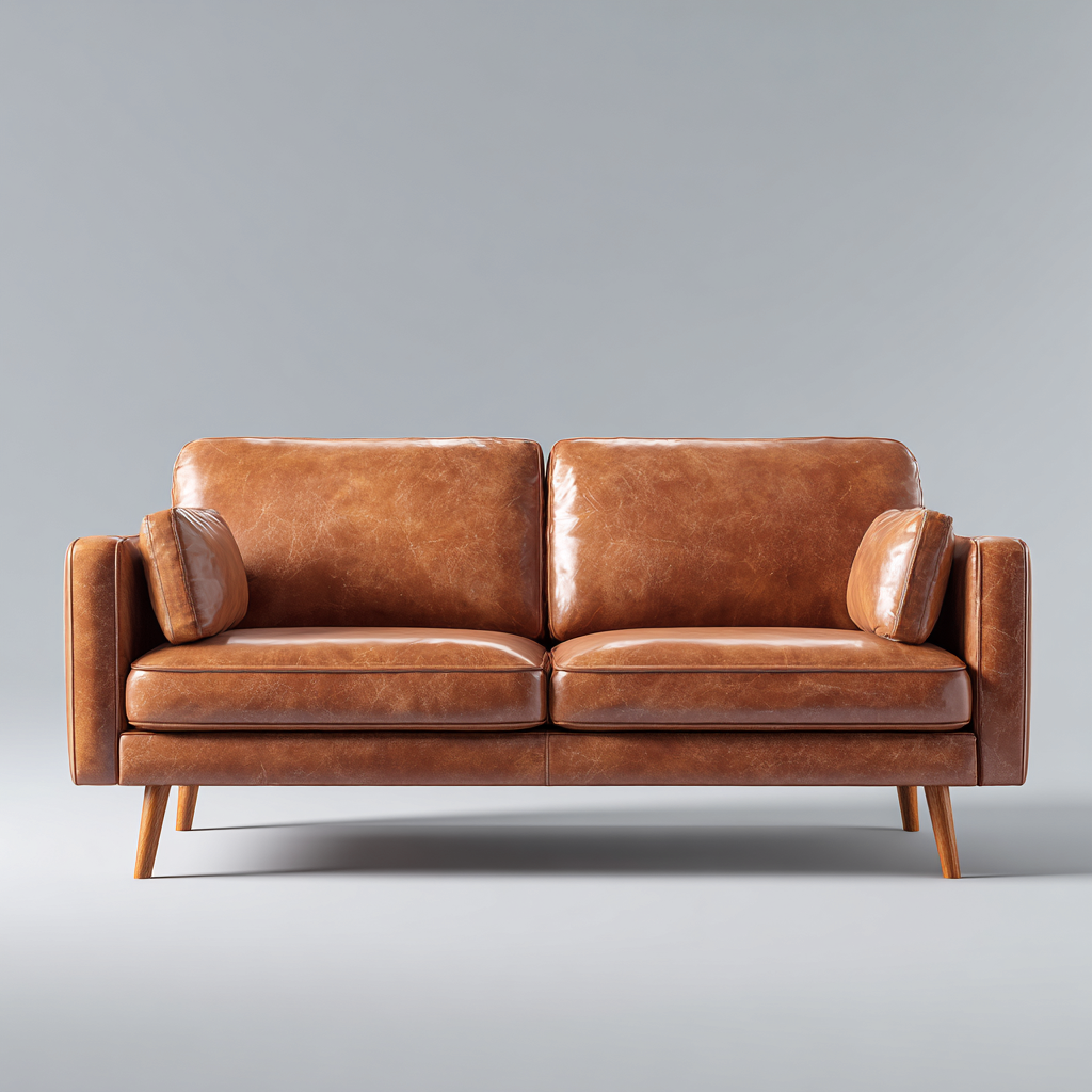Divano a due posti in pelle 178x90x82 cm - marrone - seduta per soggiorno design contemporaneo-Lomongahome