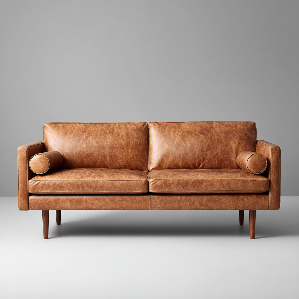 Divano a due posti in pelle 180x92x84 cm - marrone - seduta per soggiorno design moderno-Lomongahome
