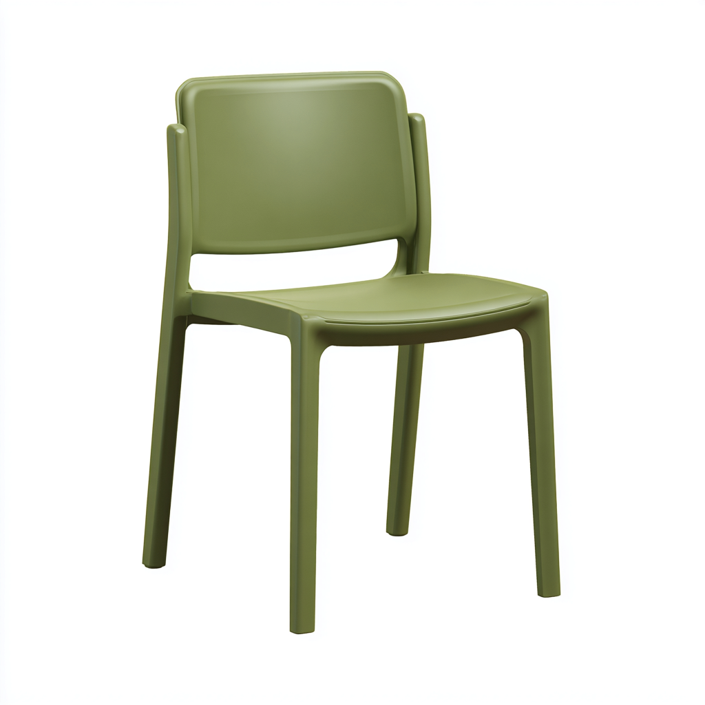 Sedia da giardino sedia senza braccioli plastica rigida 49x57x85 cm - verde oliva - design moderno per esterni-Lomongahome