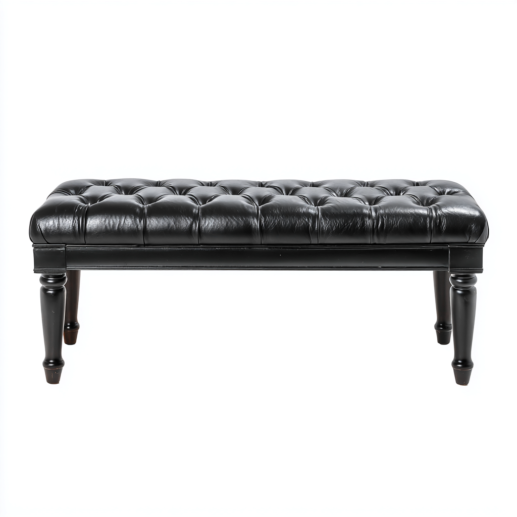 Panca per letto imbottita in pelle sintetica 160x45x47 cm - nero - adatta alla camera da letto - stile classico-Lomongahome