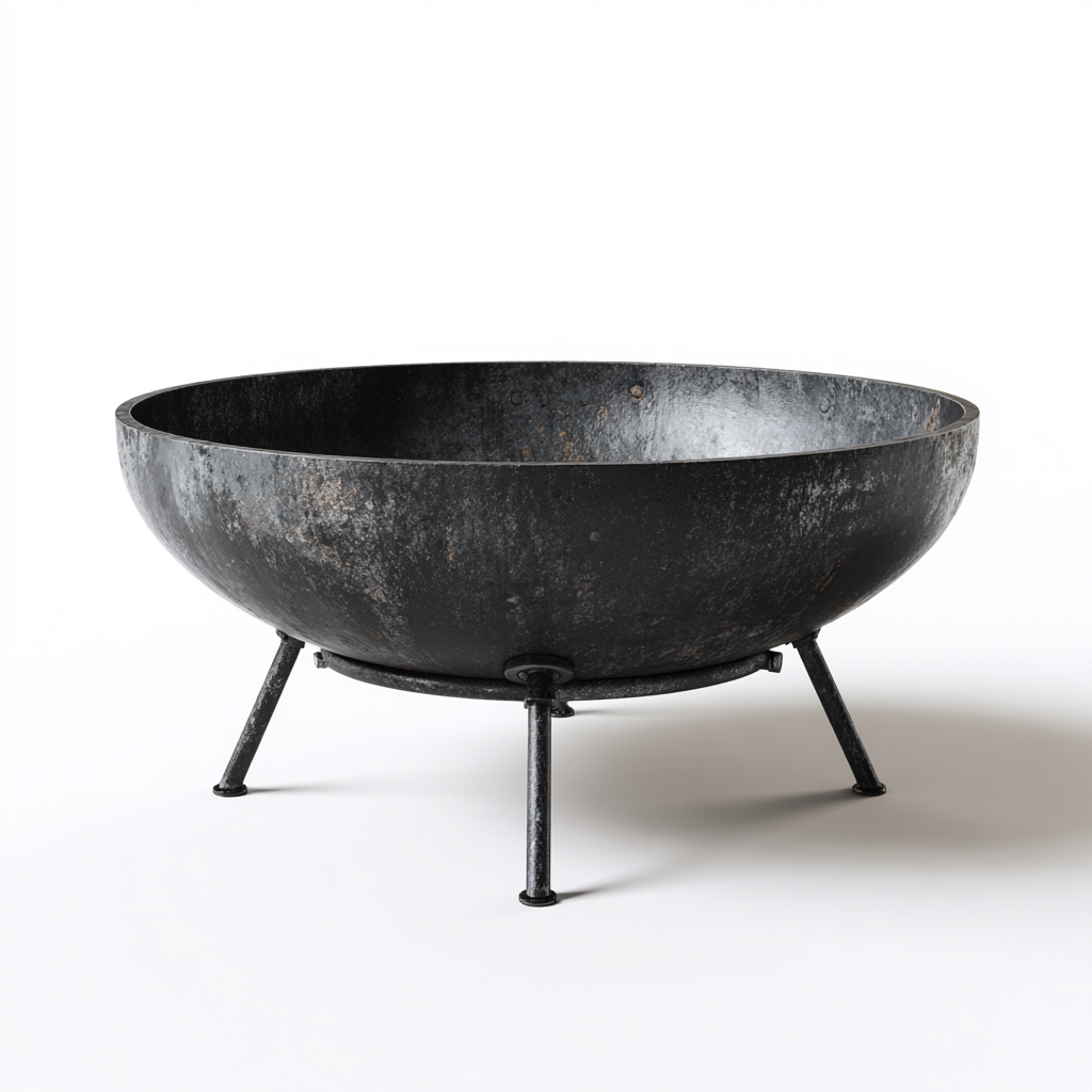 Braciere da esterno in ferro 82x82x35 cm - nero - stile industriale per giardino-Lomongahome