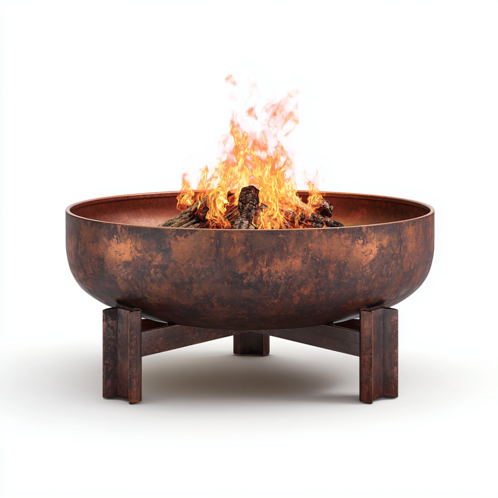 Braciere da esterno in metallo 80x80x40 cm - rame - stile industriale per giardino-Lomongahome