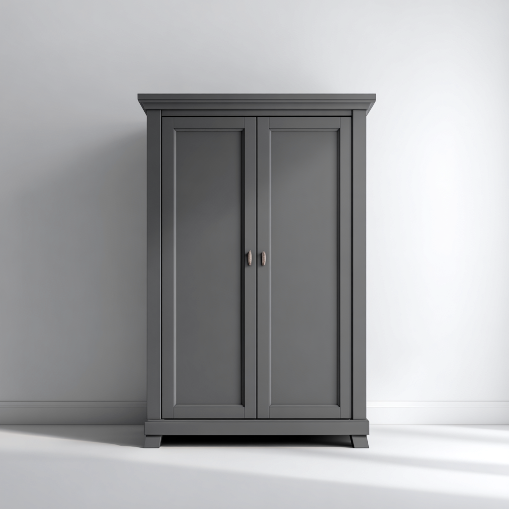 Armadio in legno ingegnerizzato 90x55x185 cm - grigio scuro - stile classico per camera da letto-Lomongahome