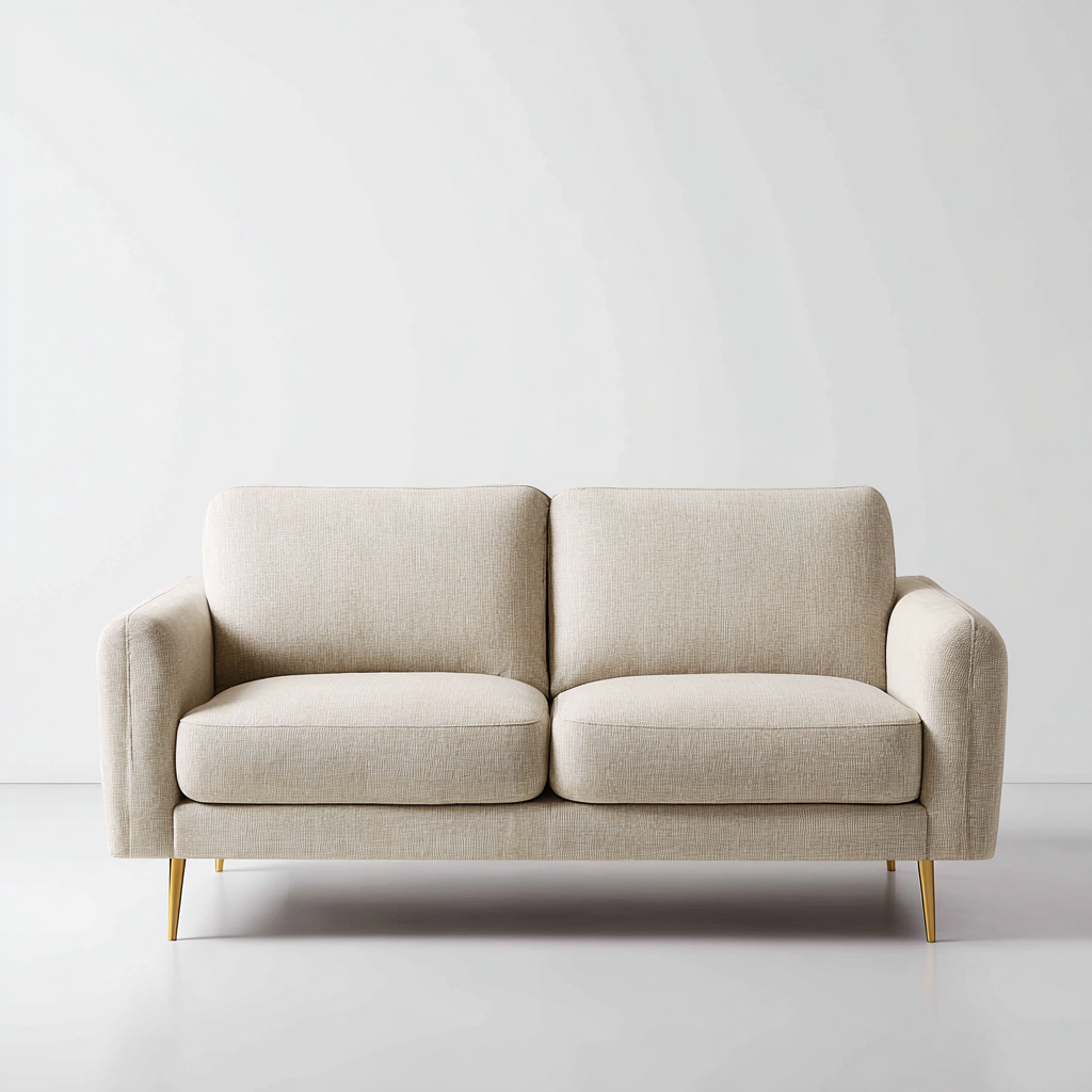Divano a due posti in tessuto 175x88x82 cm - beige - seduta per soggiorno design moderno-Lomongahome