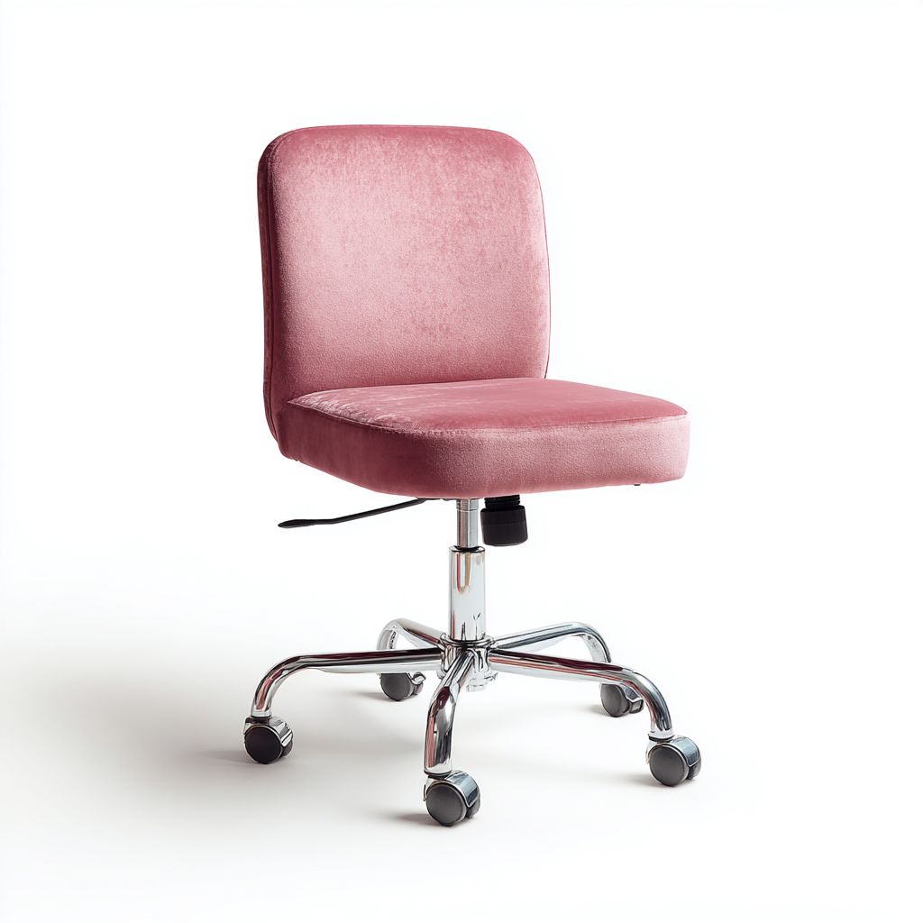 Sedia da ufficio imbottita velluto 55x58x100 cm - rosa - stile moderno per ufficio-Lomongahome