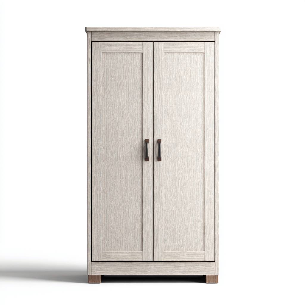 Armadio in legno ingegnerizzato 90x55x180 cm - beige - stile classico per camera da letto-Lomongahome