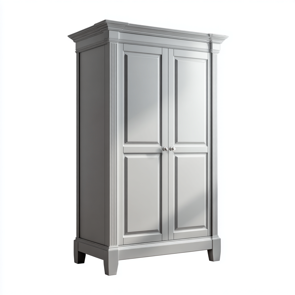Armadio in legno ingegnerizzato 95x55x190 cm - grigio chiaro - stile classico per camera da letto-Lomongahome