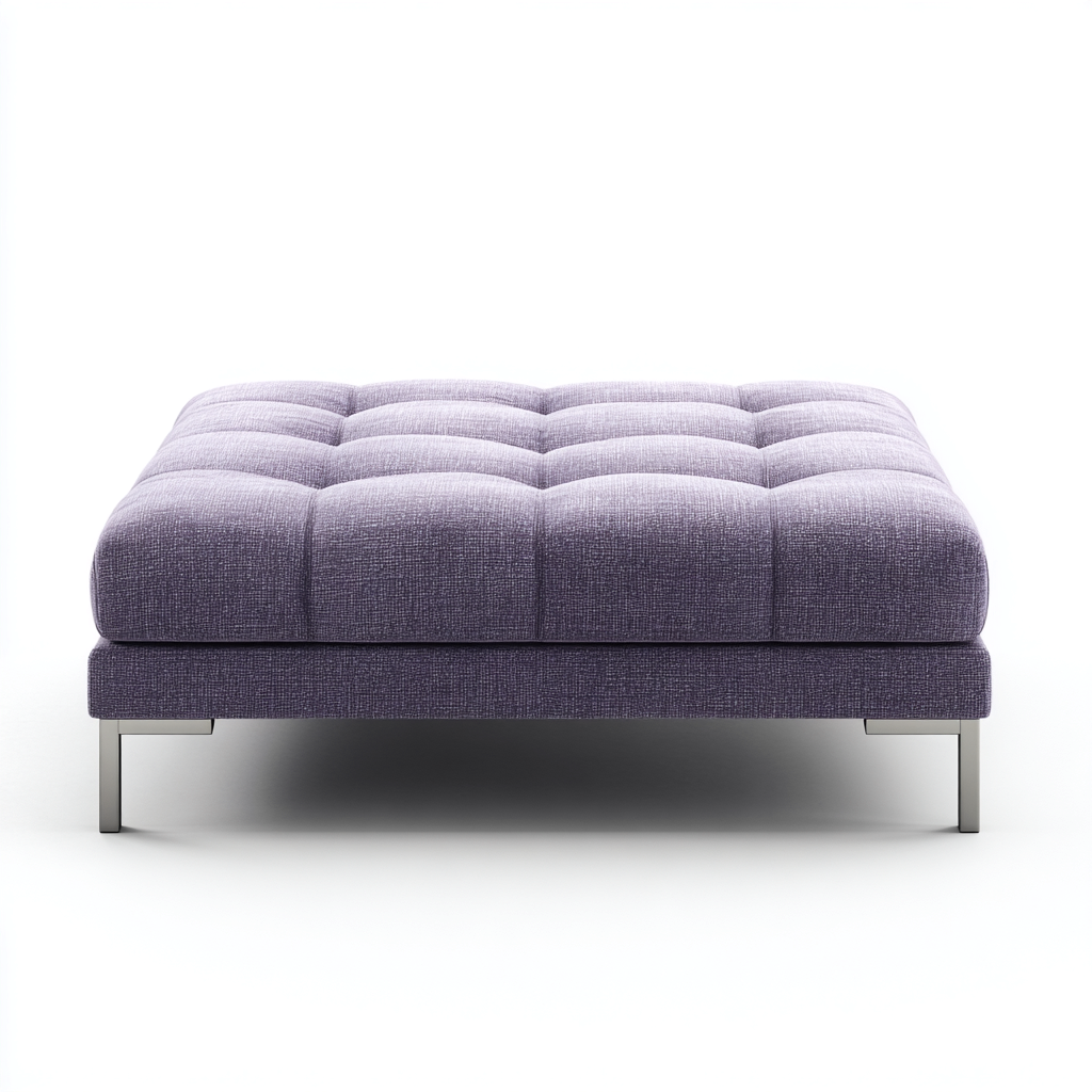 Pouf imbottito in tessuto 80x80x38 cm - viola - seduta per soggiorno design moderno-Lomongahome