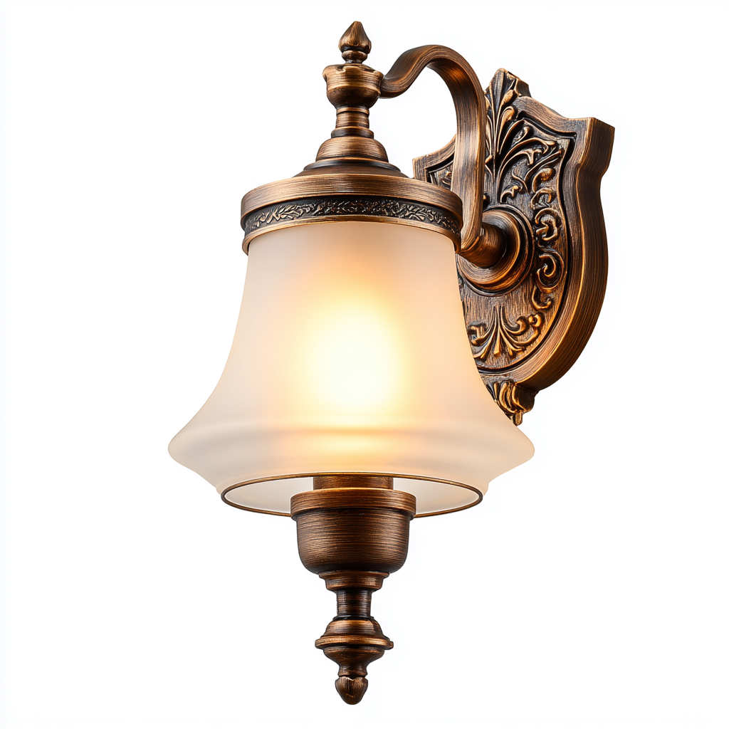 Applique in metallo e vetro 28x18x35 cm - bronzo antico - bianco - stile classico per illuminazione da parete-Lomongahome