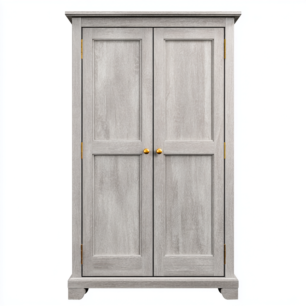 Armadio in legno ingegnerizzato 90x55x185 cm - grigio chiaro - stile classico per camera da letto-Lomongahome