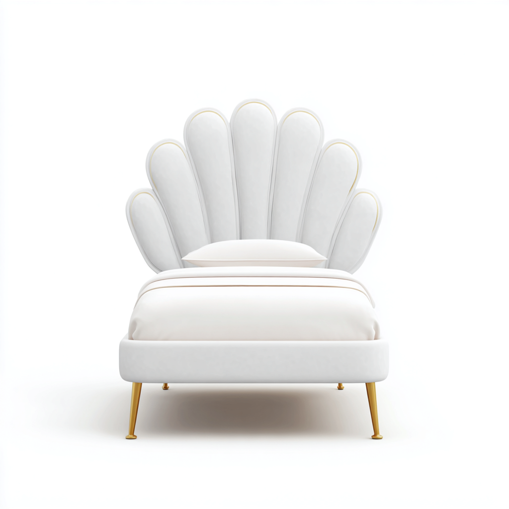 Letto singolo imbottito tessuto legno 200x90x120 cm - Bianco - design elegante per camera da letto-Lomongahome