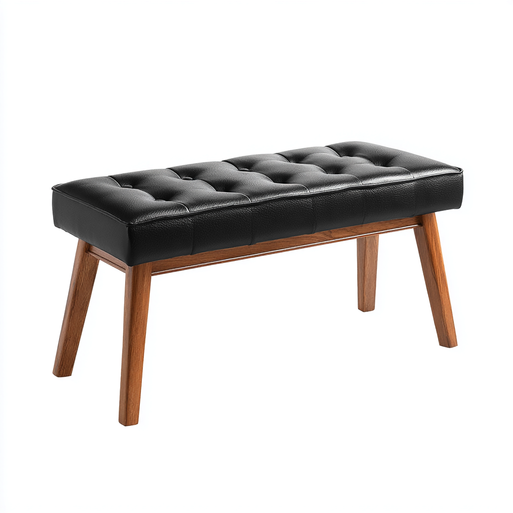 Panca per letto imbottita in pelle sintetica 120x40x45 cm - nero - adatta alla camera da letto - design moderno-Lomongahome