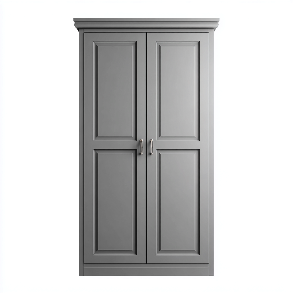 Armadio in legno ingegnerizzato 95x55x190 cm - grigio medio - stile classico per camera da letto-Lomongahome