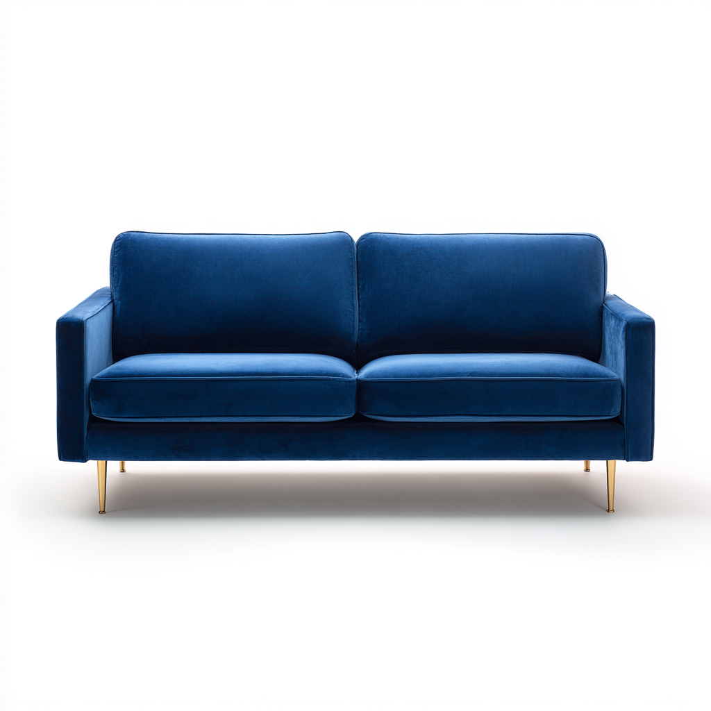 Divano a due posti in tessuto 180x90x80 cm - blu - seduta per soggiorno design moderno-Lomongahome